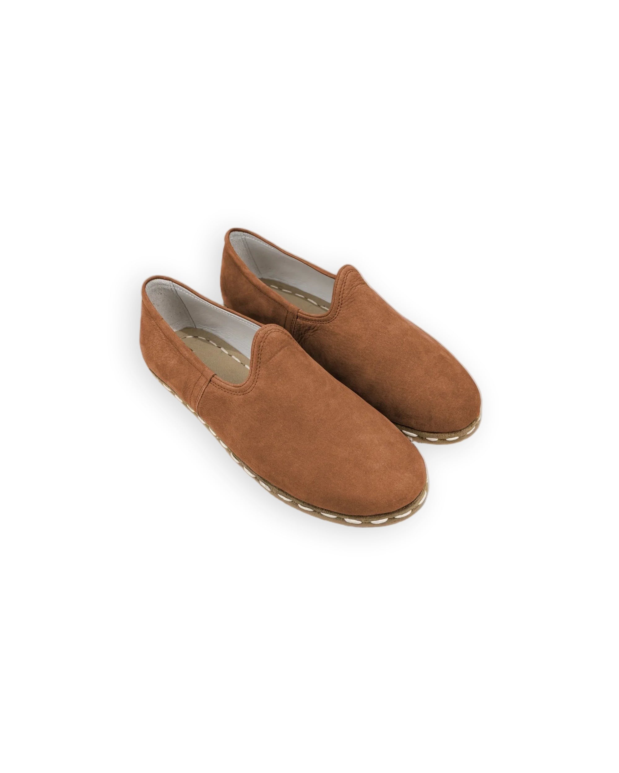 Men's Tan Nubuck Yemeni Shoes - Handcrafted Calf Leather Wide Toe Box | Bespoky