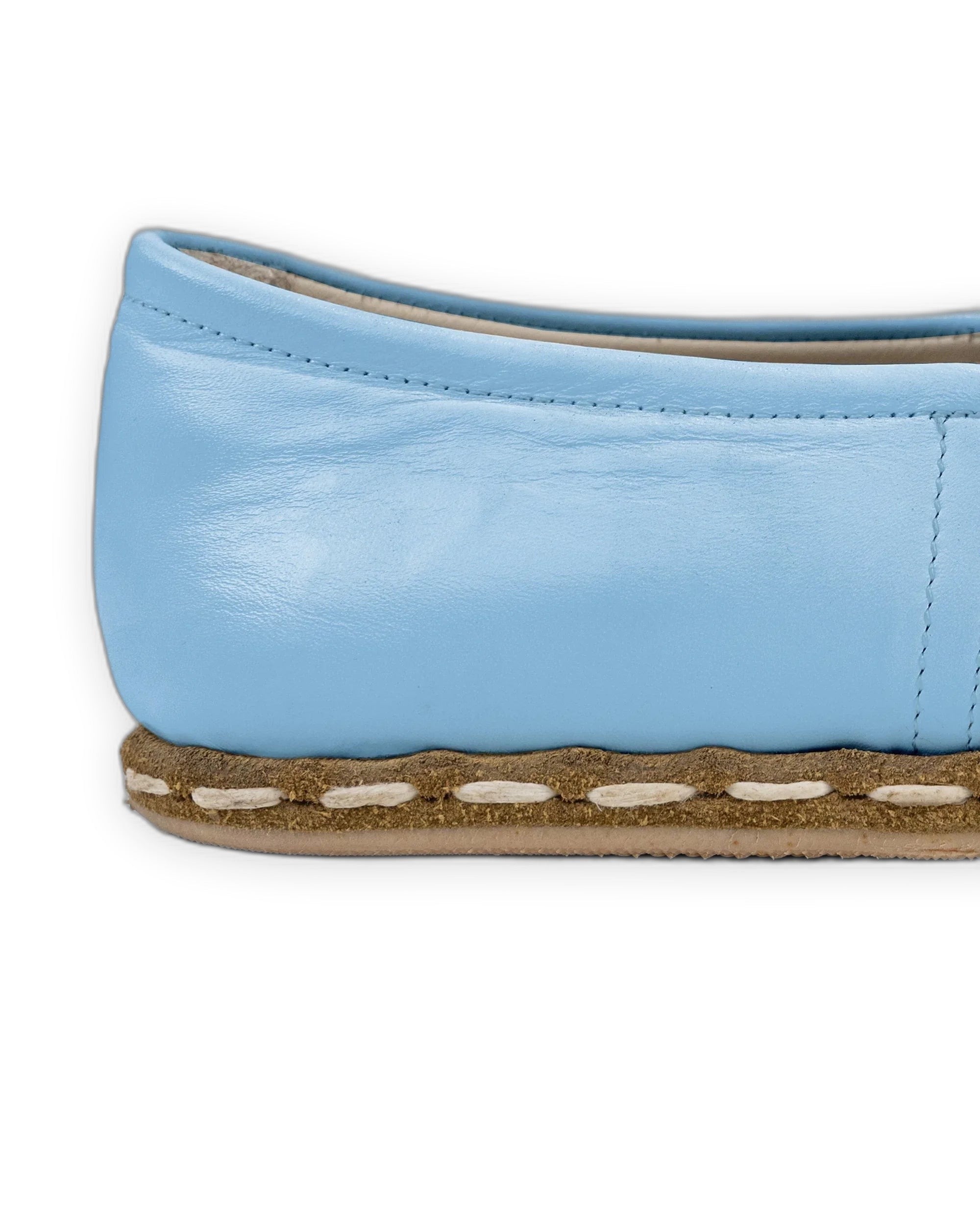 Detail Baby Blue Yemeni Shoes - Handcrafted Calf Leather Turkey | Bespoky