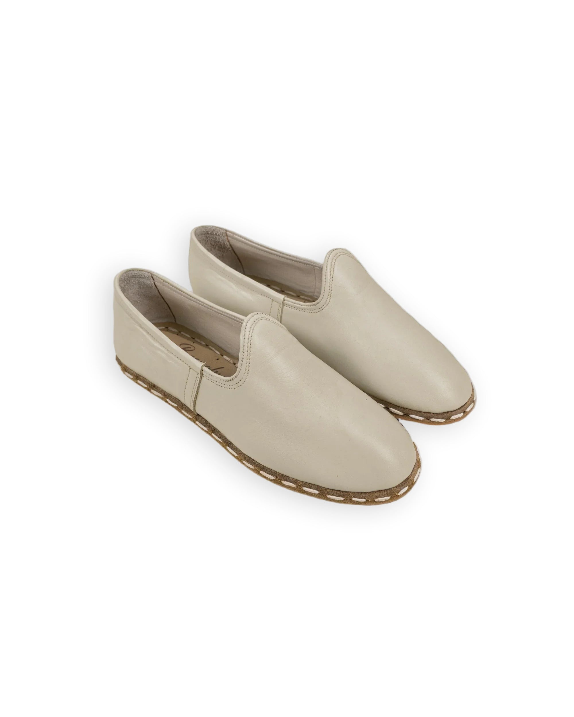 Women's Beige Yemeni Shoes - Handcrafted Calf Leather Wide Toe Box | Bespoky