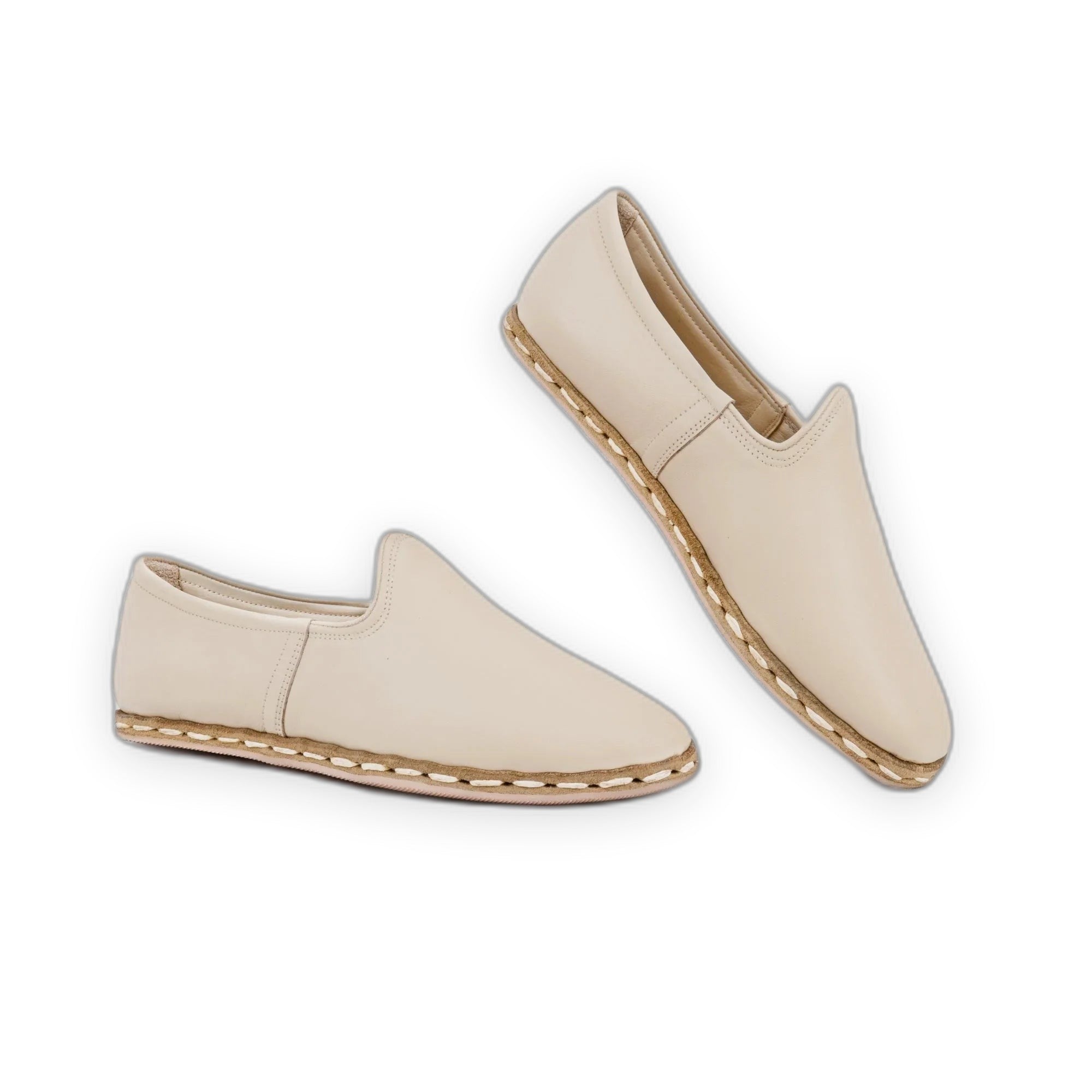 Women's Cream Yemeni Shoes - Handcrafted Calf Leather Wide Toe Box | Bespoky