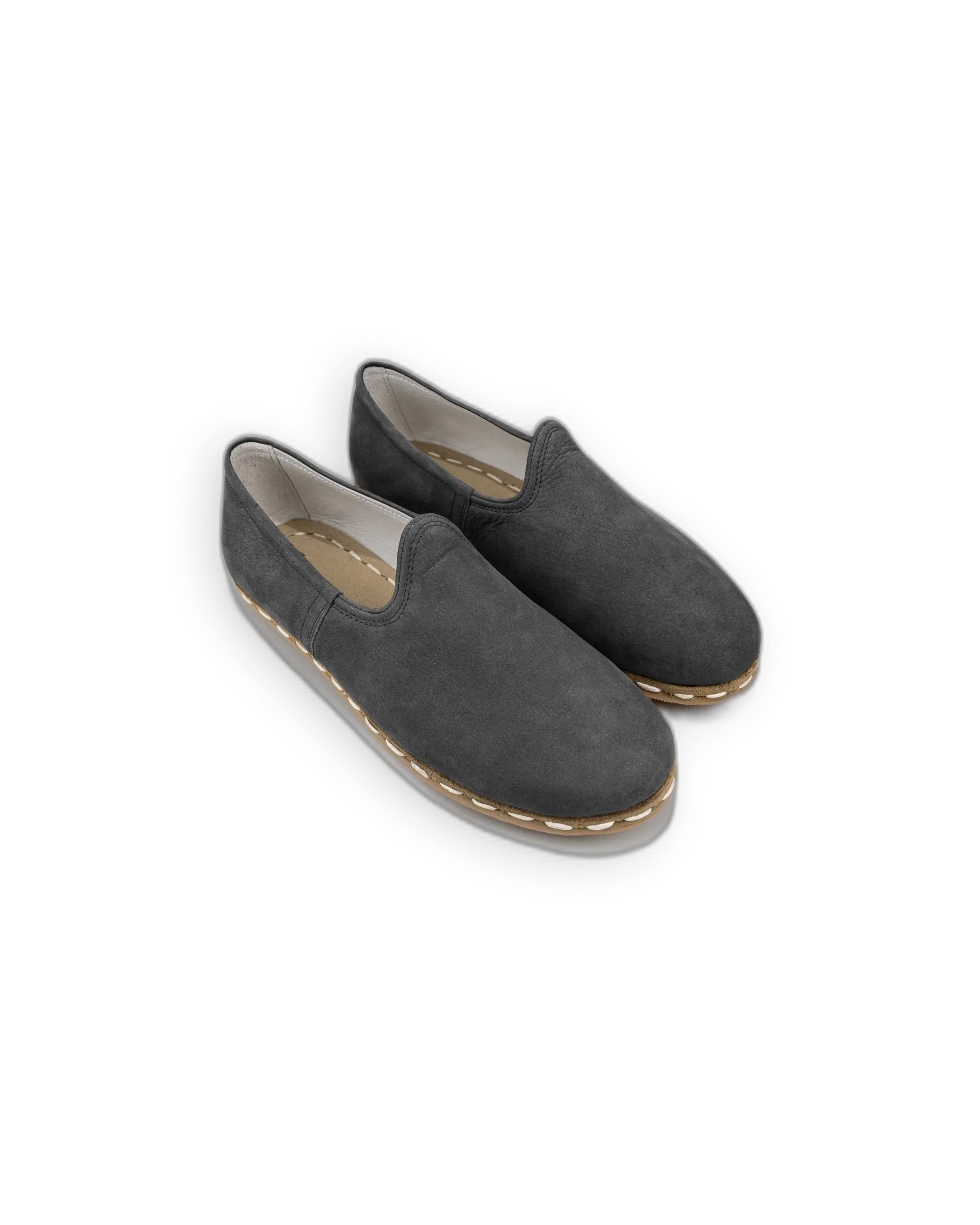Women's Grey Yemeni Shoes - Handcrafted Calf Leather Wide Toe Box | Bespoky