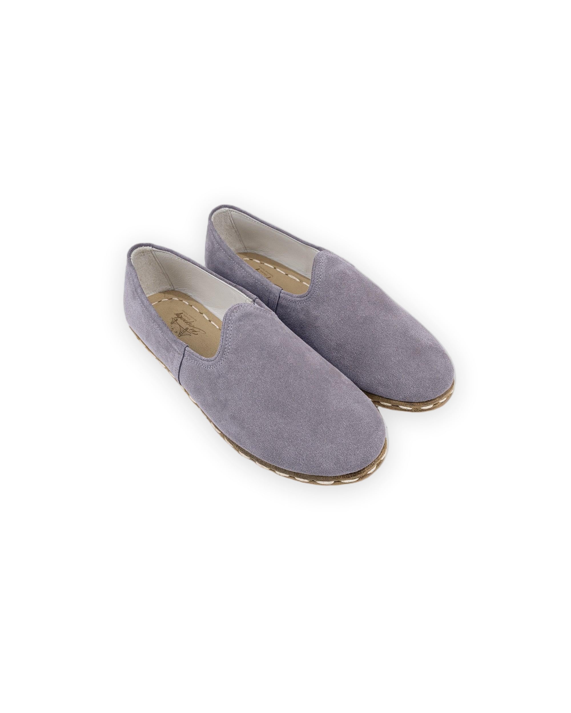 Women's Grey Yemeni Shoes - Handcrafted Calf Leather Wide Toe Box | Bespoky