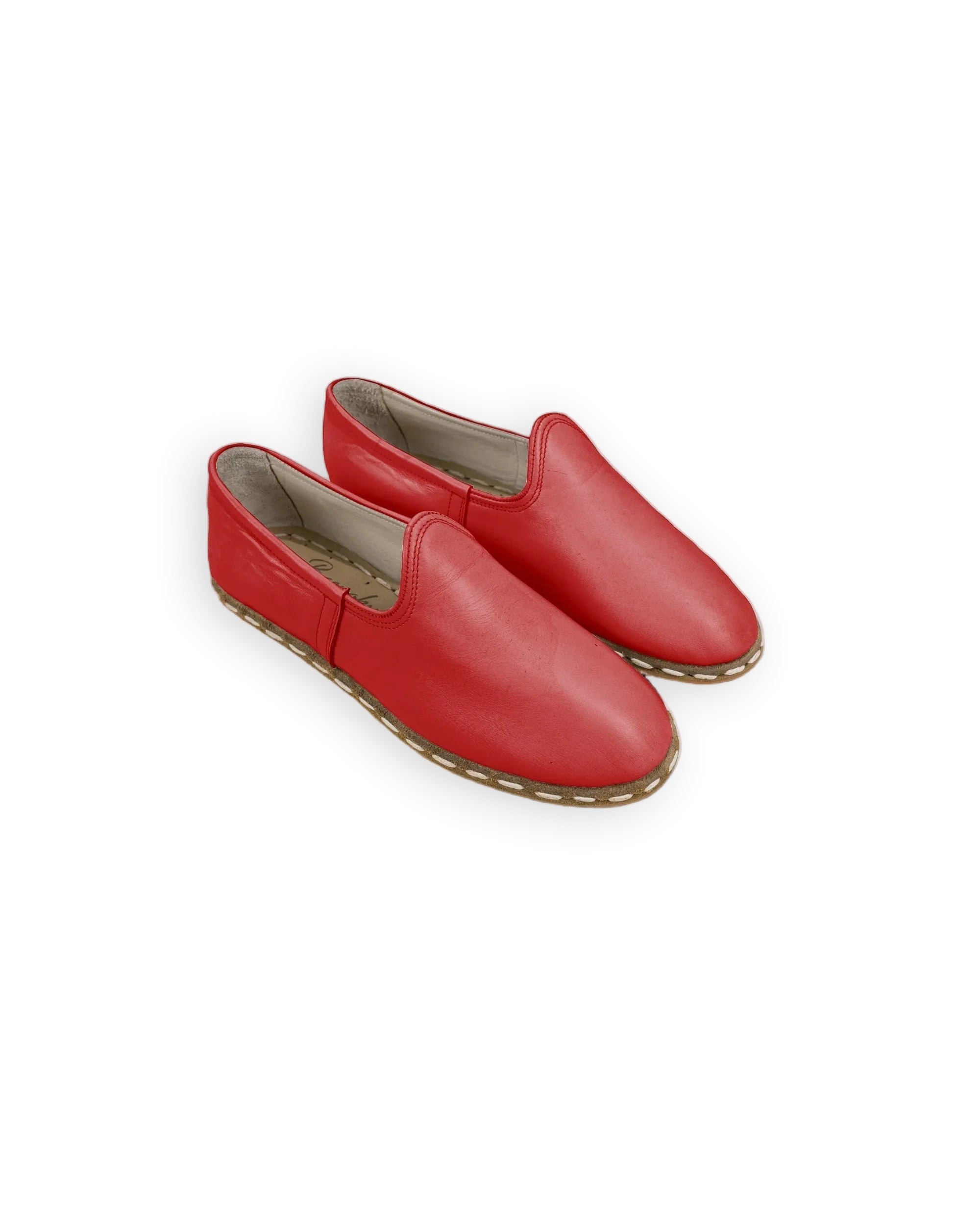 Women's Red Yemeni Shoes - Handcrafted Calf Leather Wide Toe Box | Bespoky