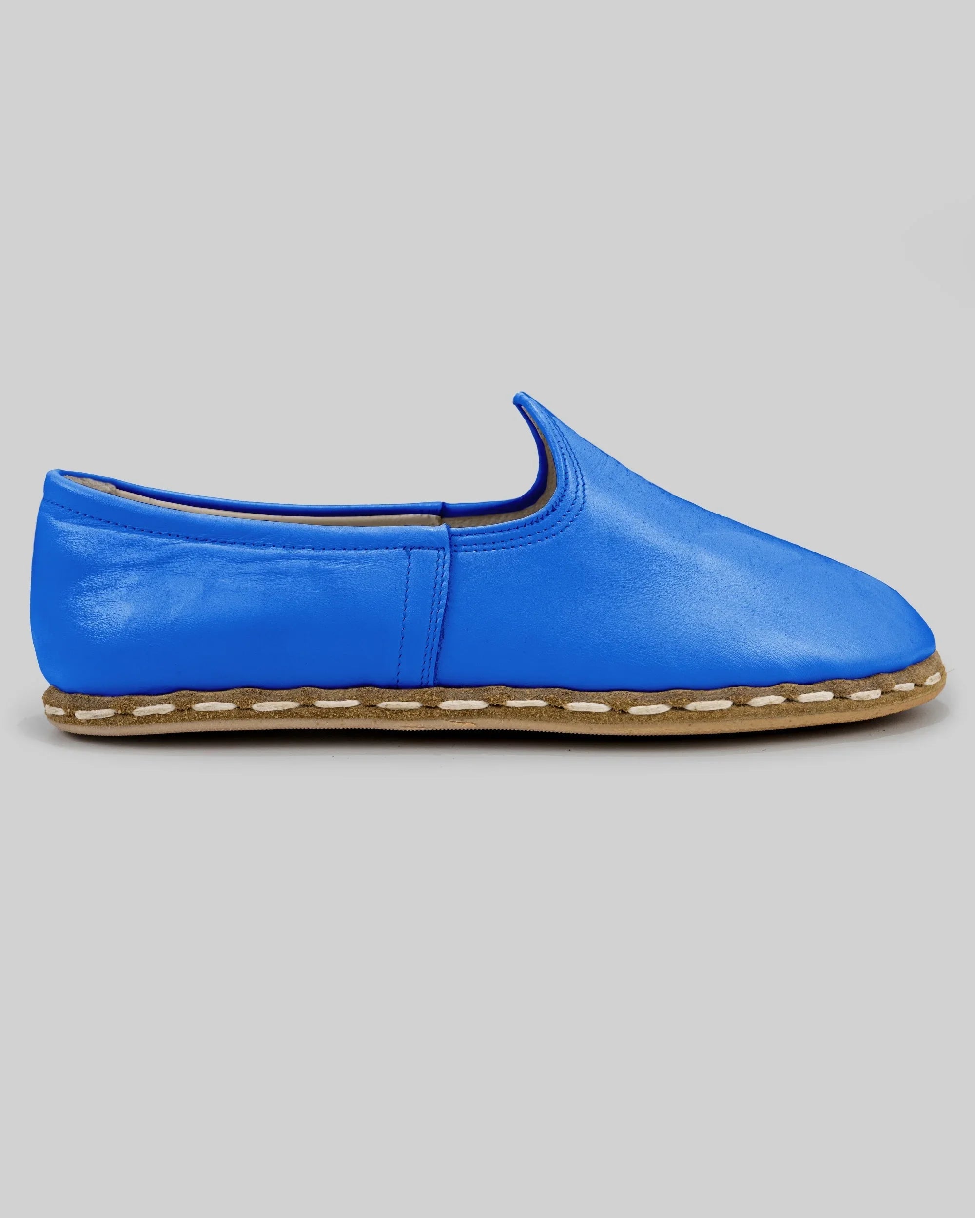 Top view Blue Yemeni Shoes - Handcrafted Calf Leather | Bespoky