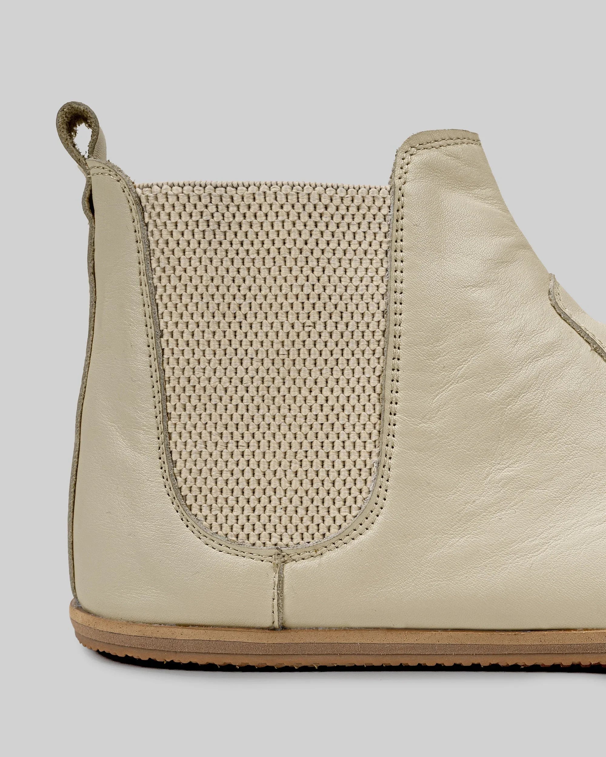 Side view Beige Chelsea Boots - Calf Leather Zero Drop | Bespoky