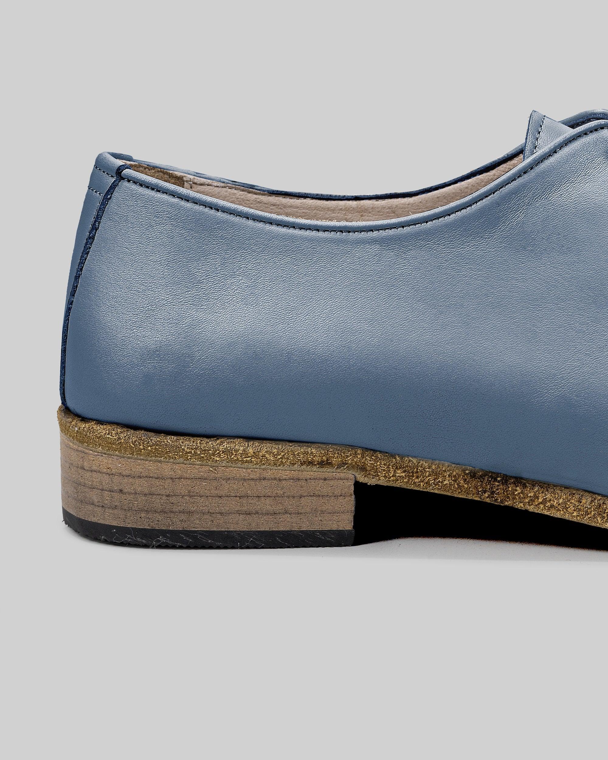 Top view Jean Blue Pointed Toe Oxford - Handcrafted Calf Leather | Bespoky