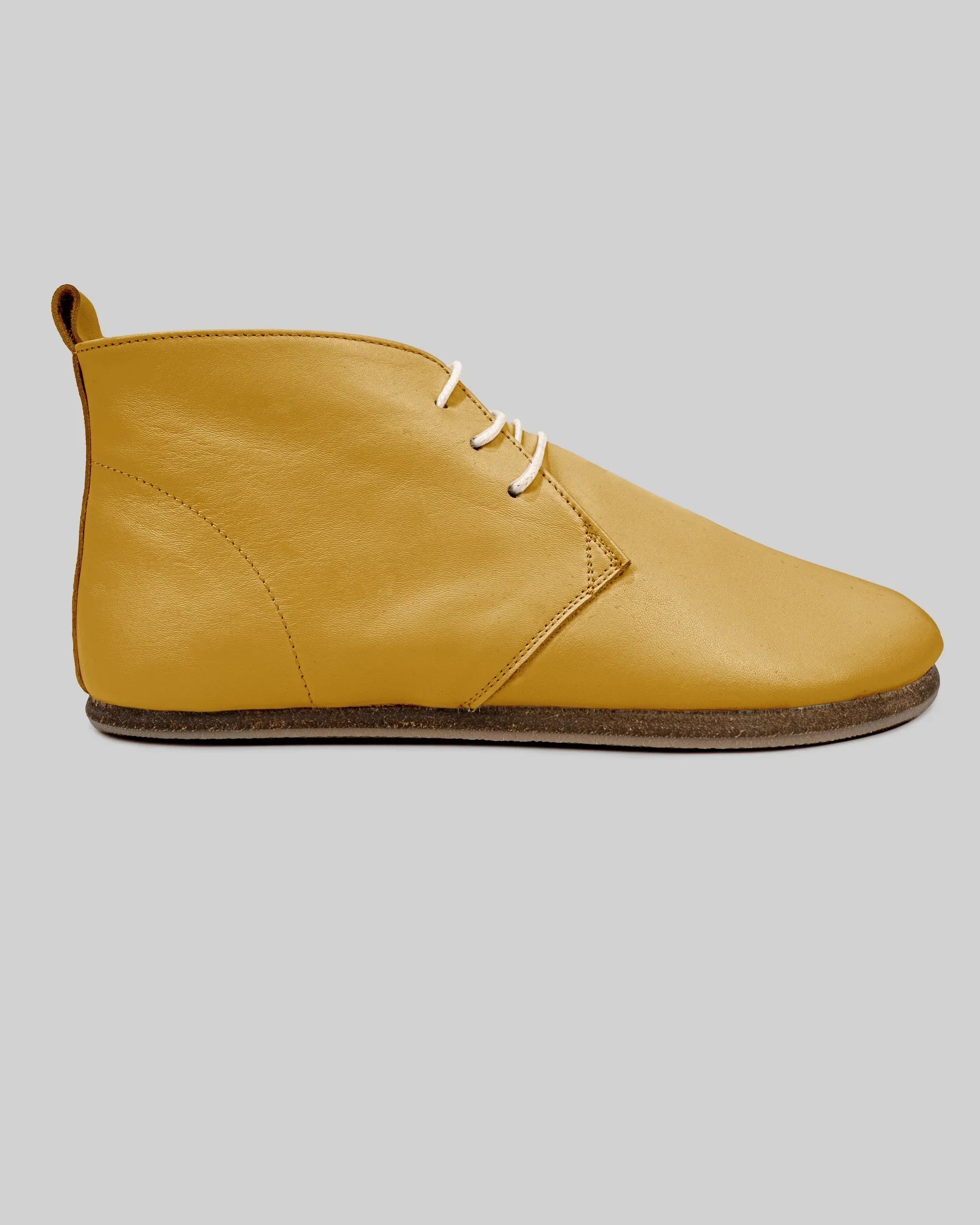 Top view Mustard Ankle Boots - Handcrafted Calf Leather | Bespoky