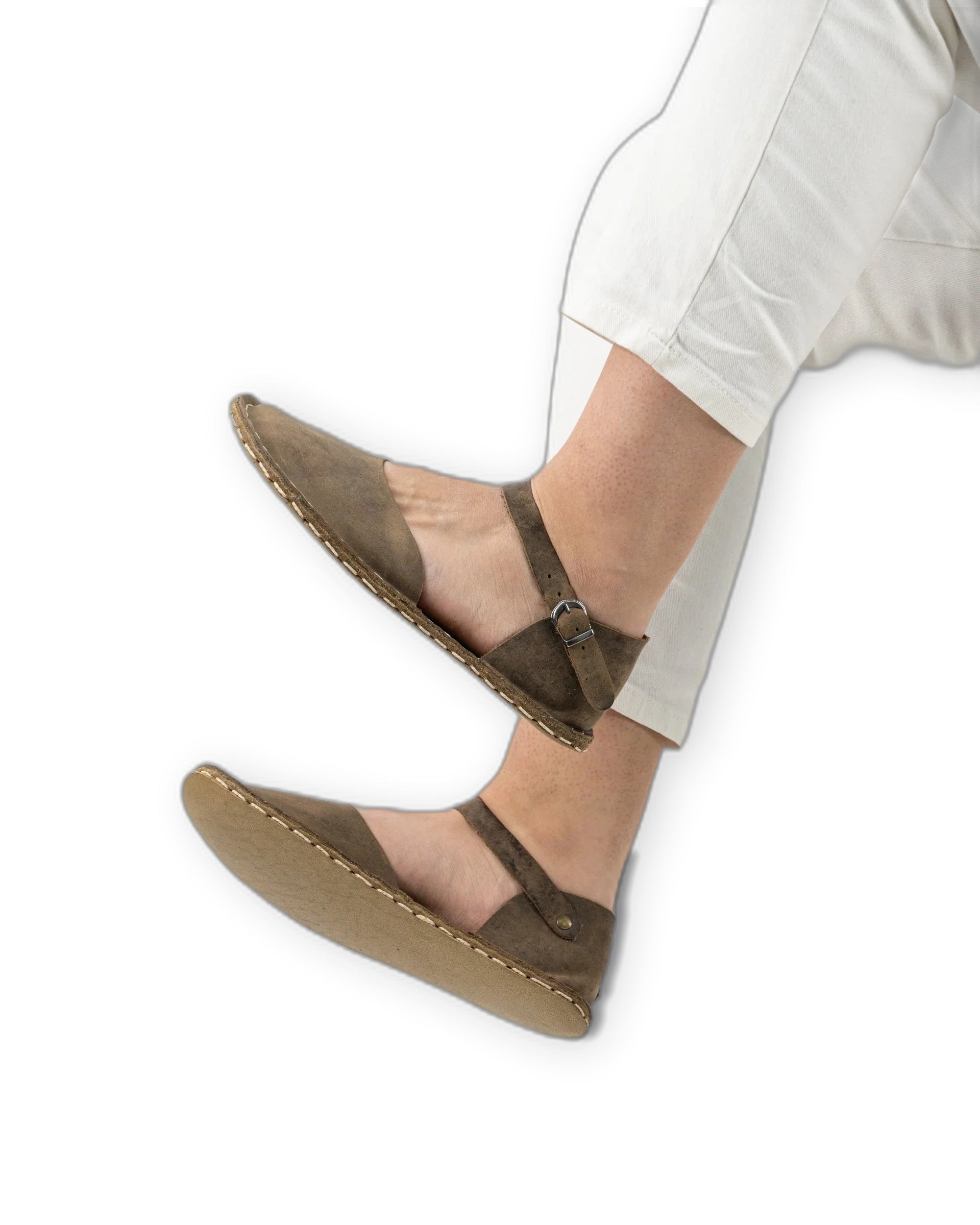 Top view Leather Barefoot Sandal - Handcrafted Calf Leather | Bespoky