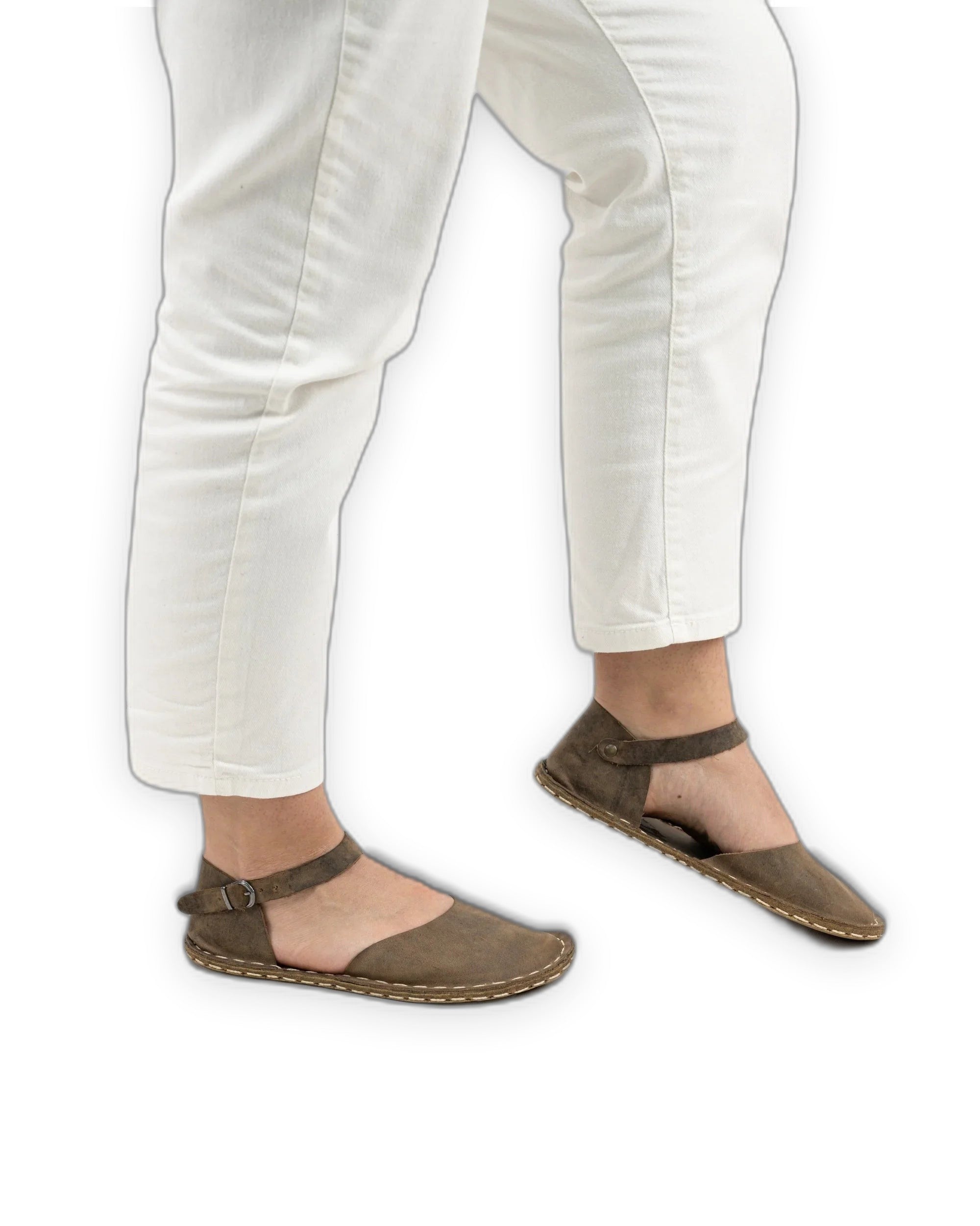 Pair Leather Barefoot Sandal - Barefoot Wide Toe Calf Leather | Bespoky