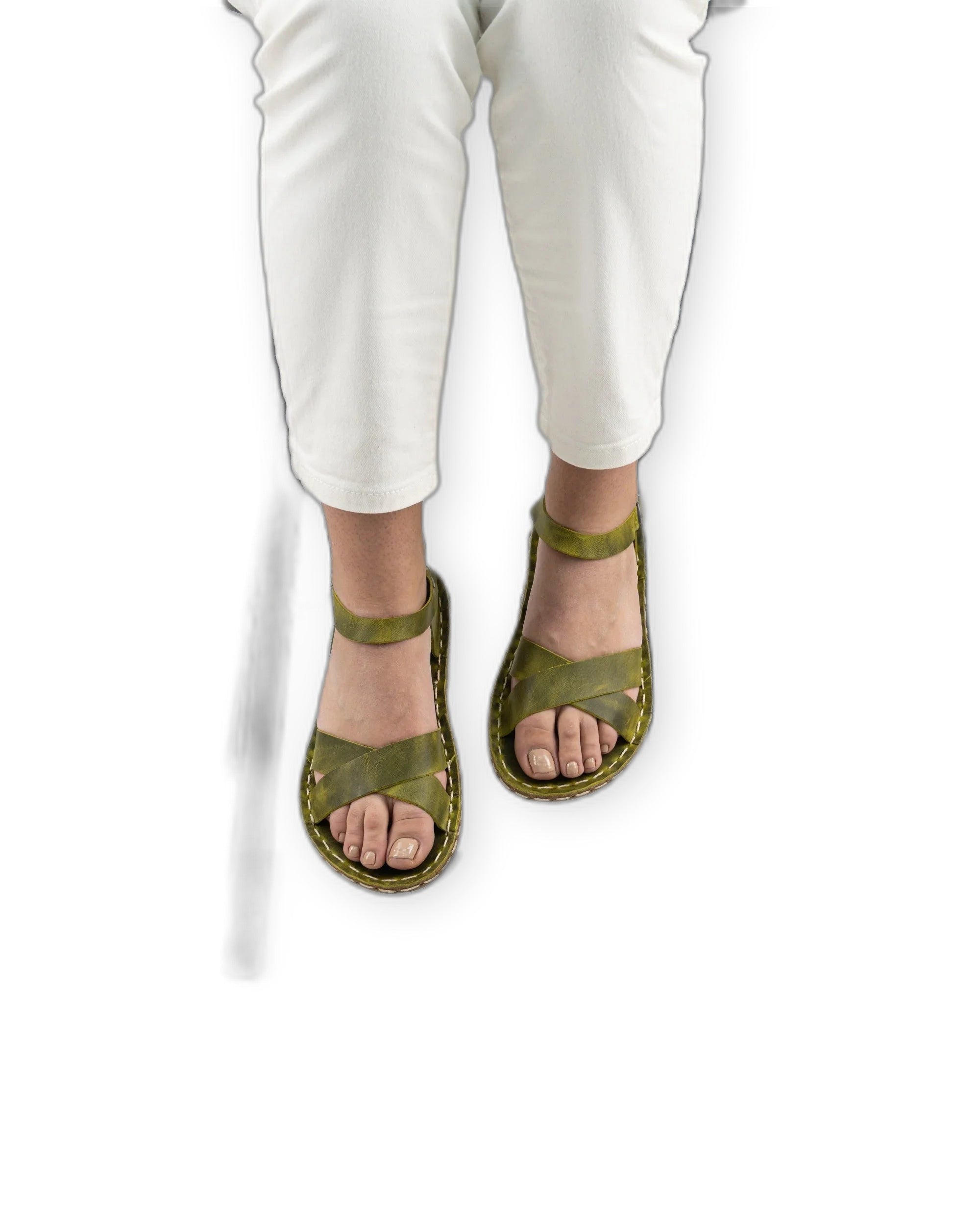 Detail Yellow Barefoot Sandal - Handcrafted Calf Leather Turkey | Bespoky