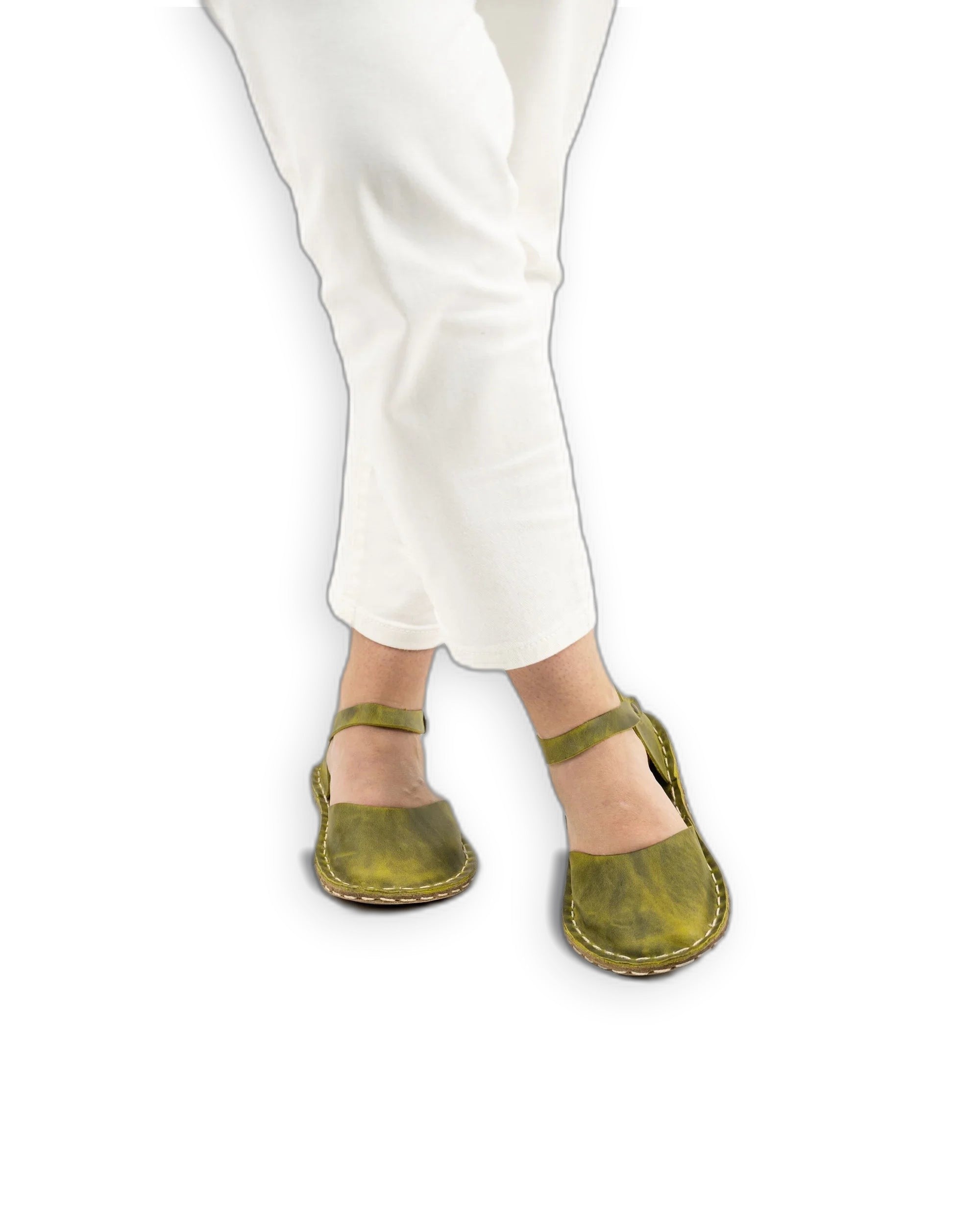 Detail Yellow Barefoot Sandal - Handcrafted Calf Leather Turkey | Bespoky