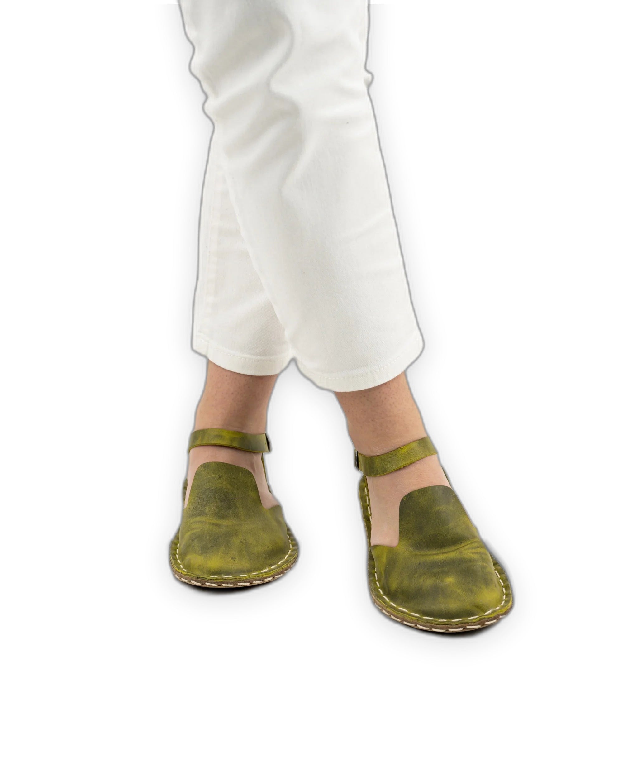 Detail Yellow Barefoot Sandal - Handcrafted Calf Leather Turkey | Bespoky