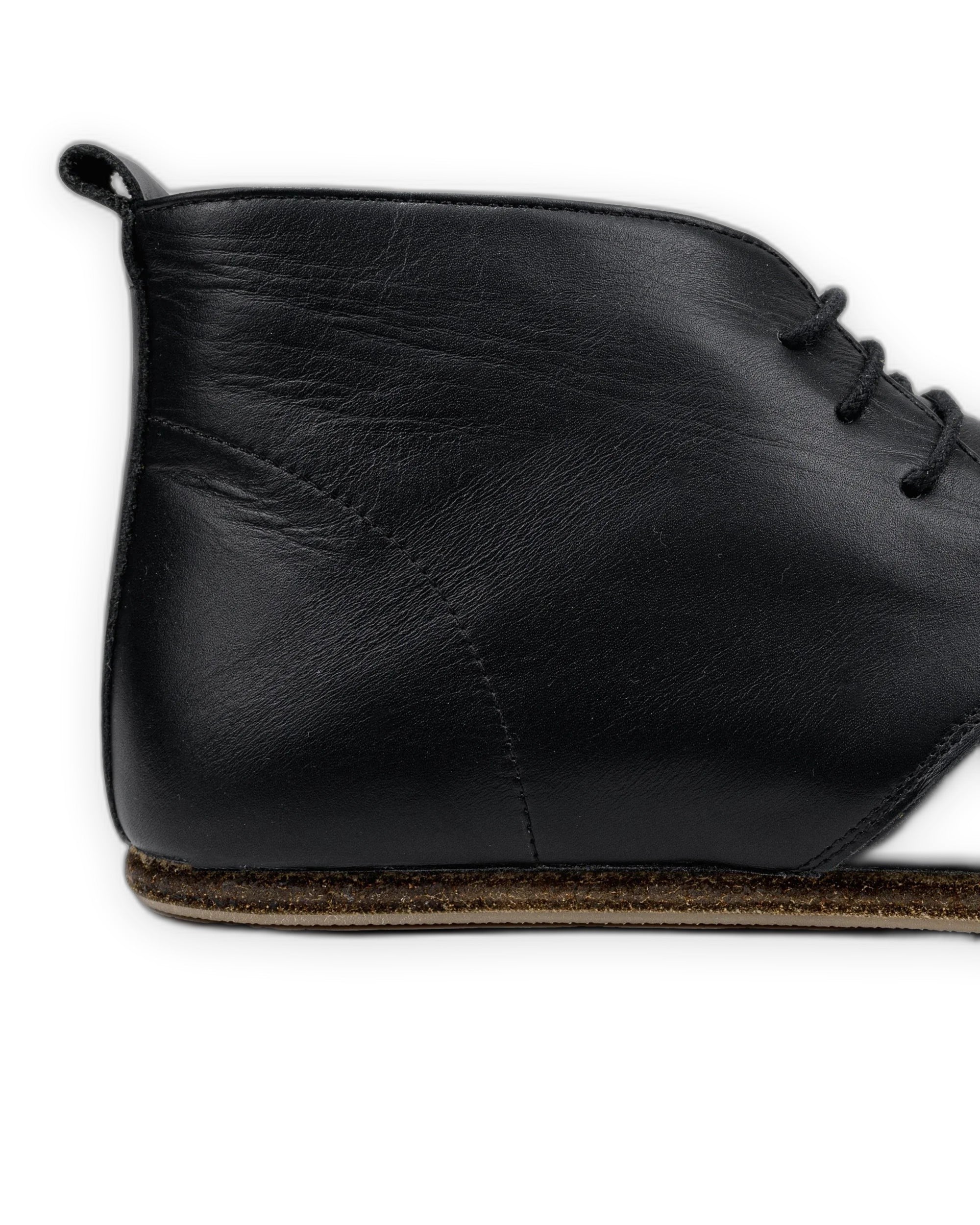 Side view Black Ankle Boots - Calf Leather Zero Drop | Bespoky
