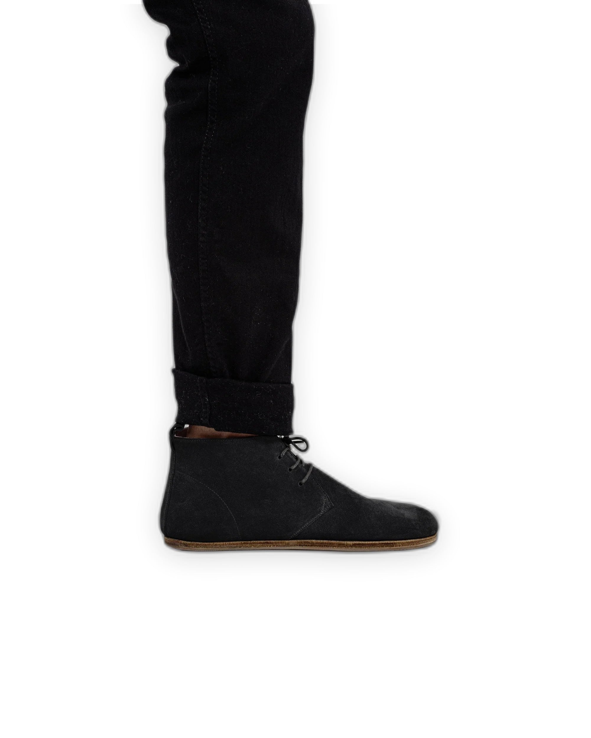 Close-up calf leather - Black Suede Ankle Boots Detail | Bespoky