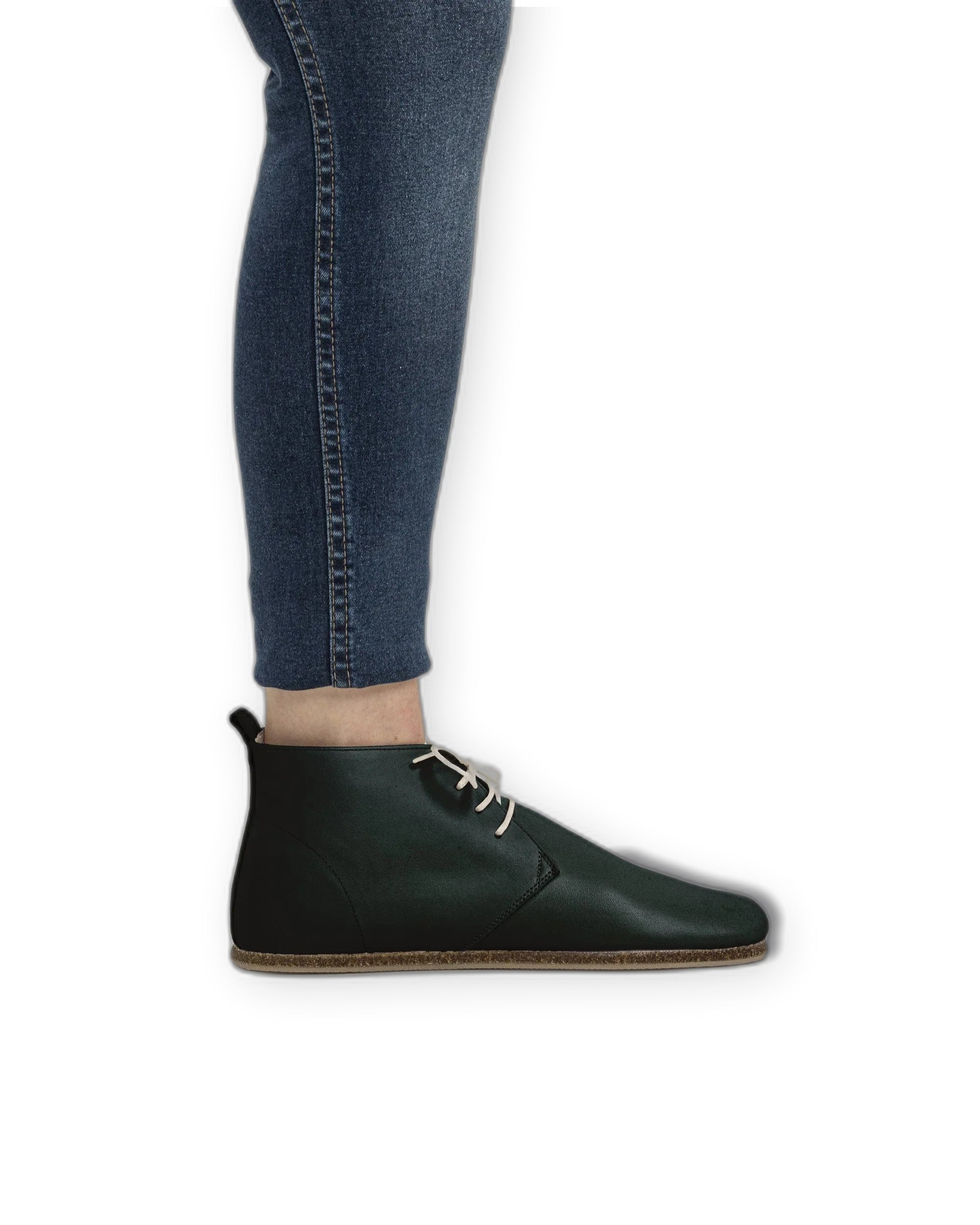 Close-up calf leather - Dark Green Ankle Boots Detail | Bespoky