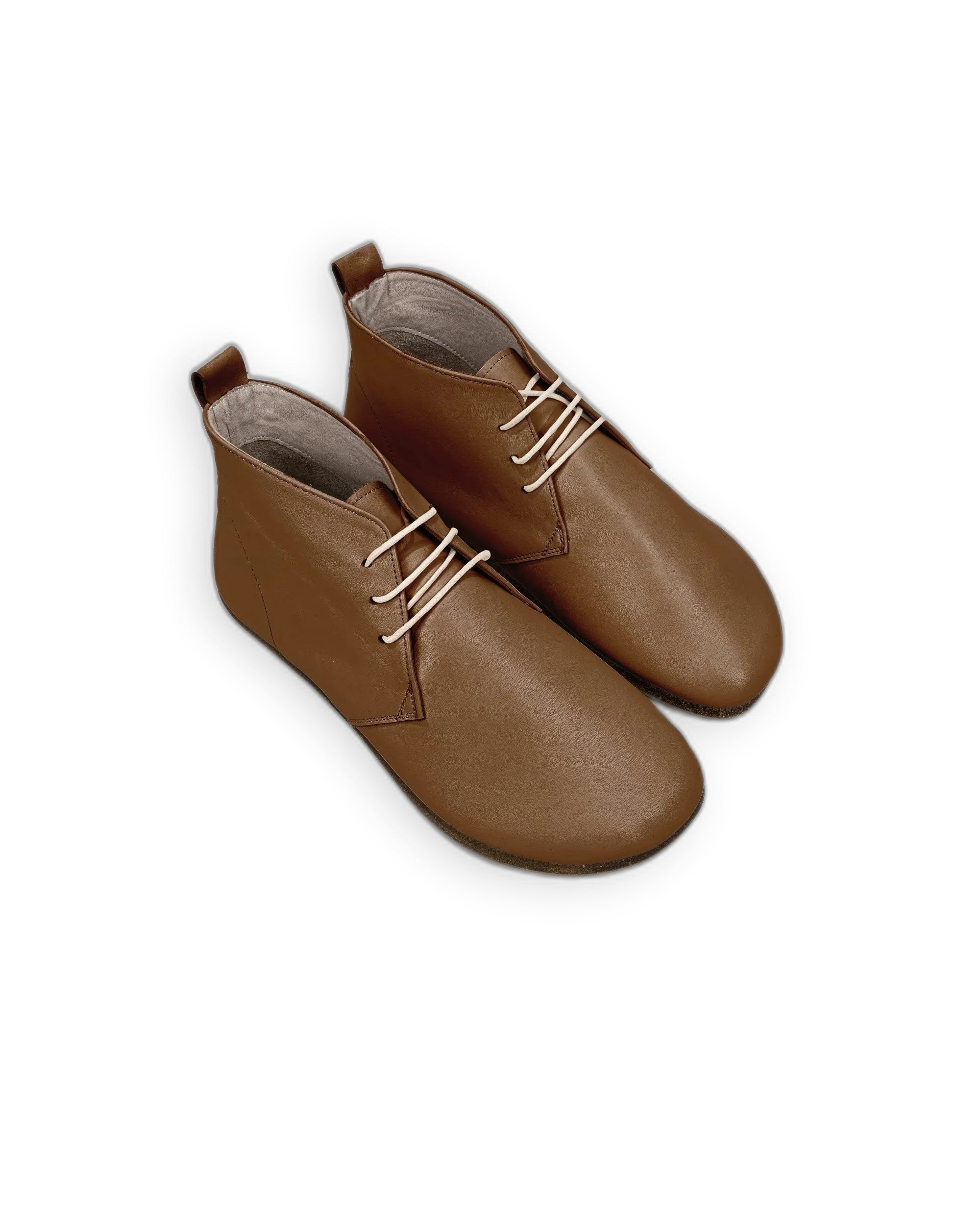 Men's Dark Tan Ankle Boots - Handcrafted Calf Leather Wide Toe Box | Bespoky