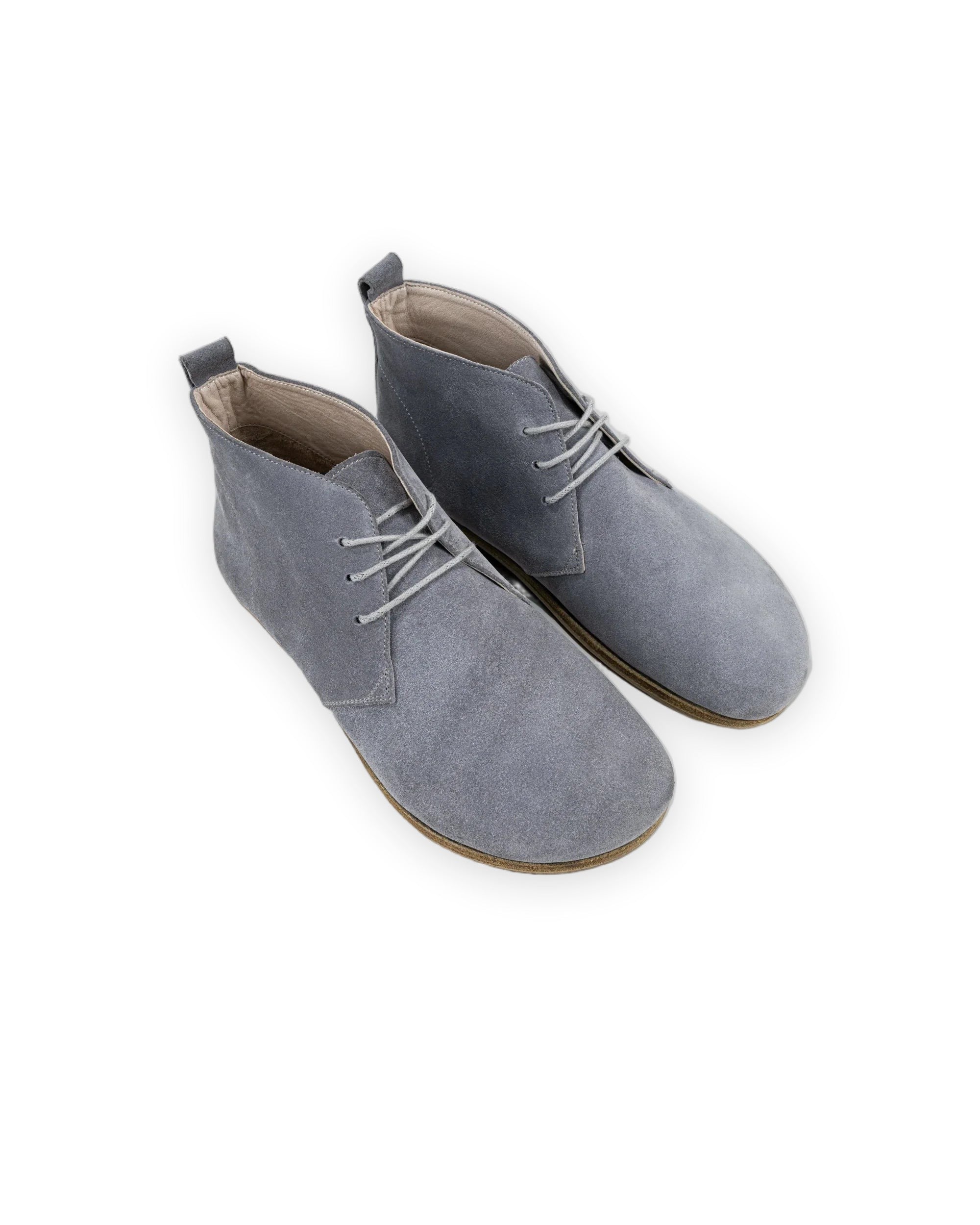 Men's Grey Suede Ankle Boots - Handcrafted Calf Leather Wide Toe Box | Bespoky