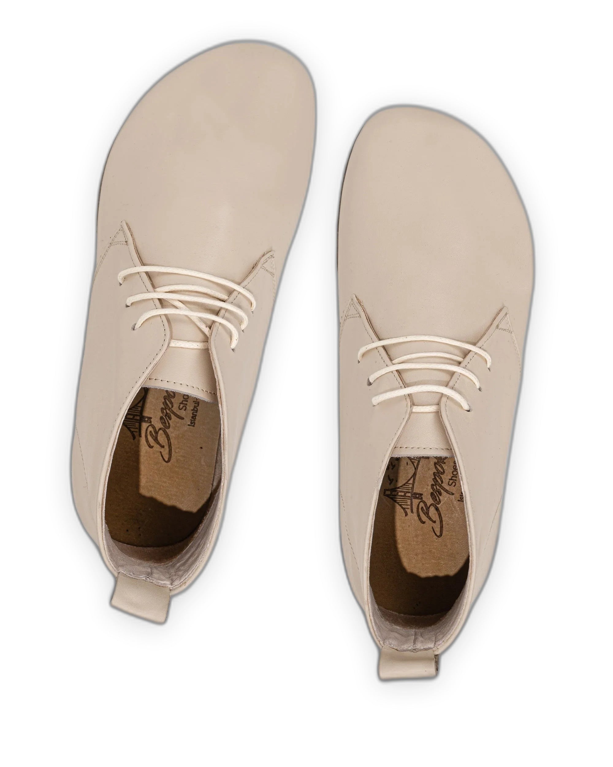 Top view Beige Ankle Boots - Handcrafted Calf Leather | Bespoky