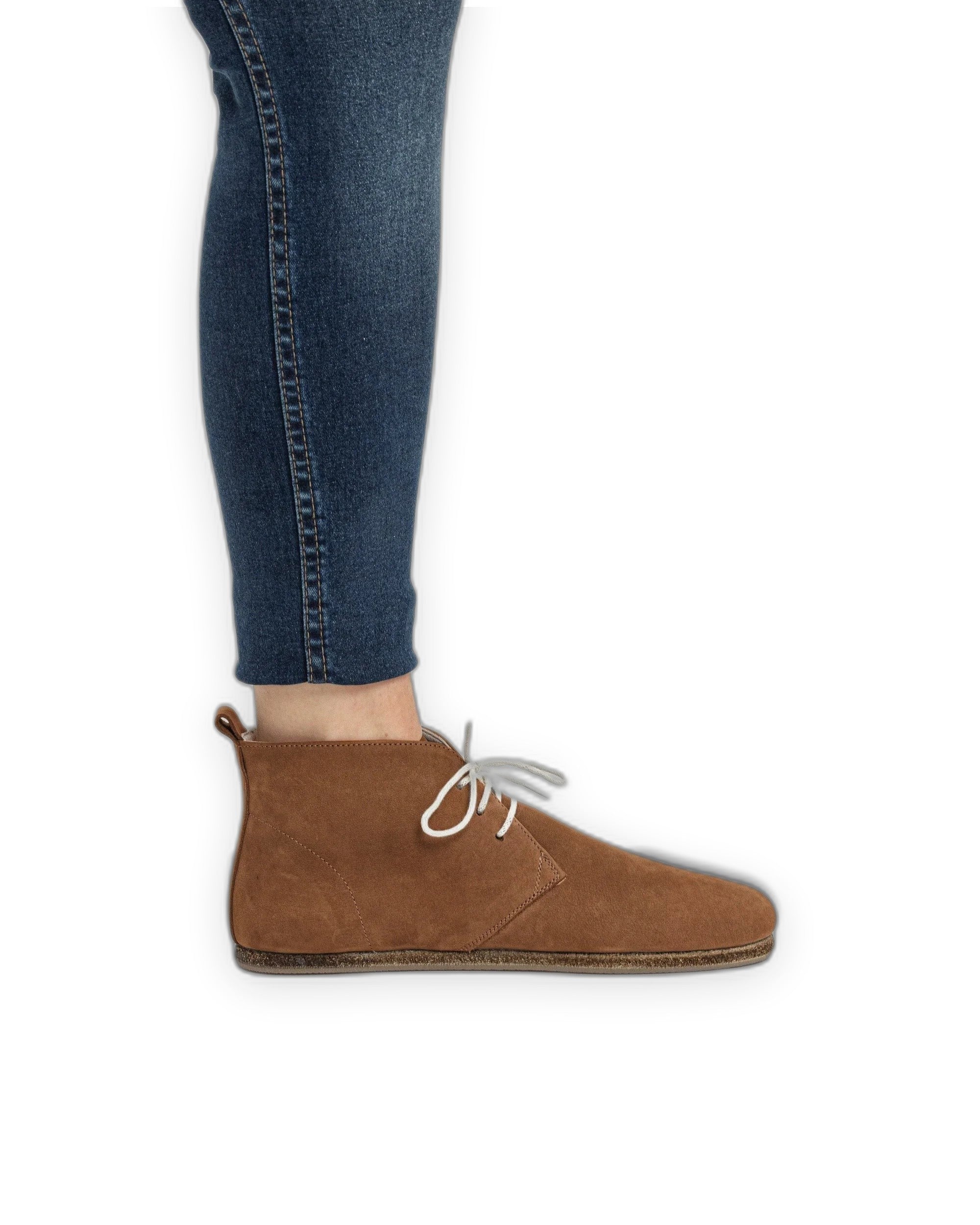 Close-up calf leather - Tan Nubuck Ankle Boots Detail | Bespoky