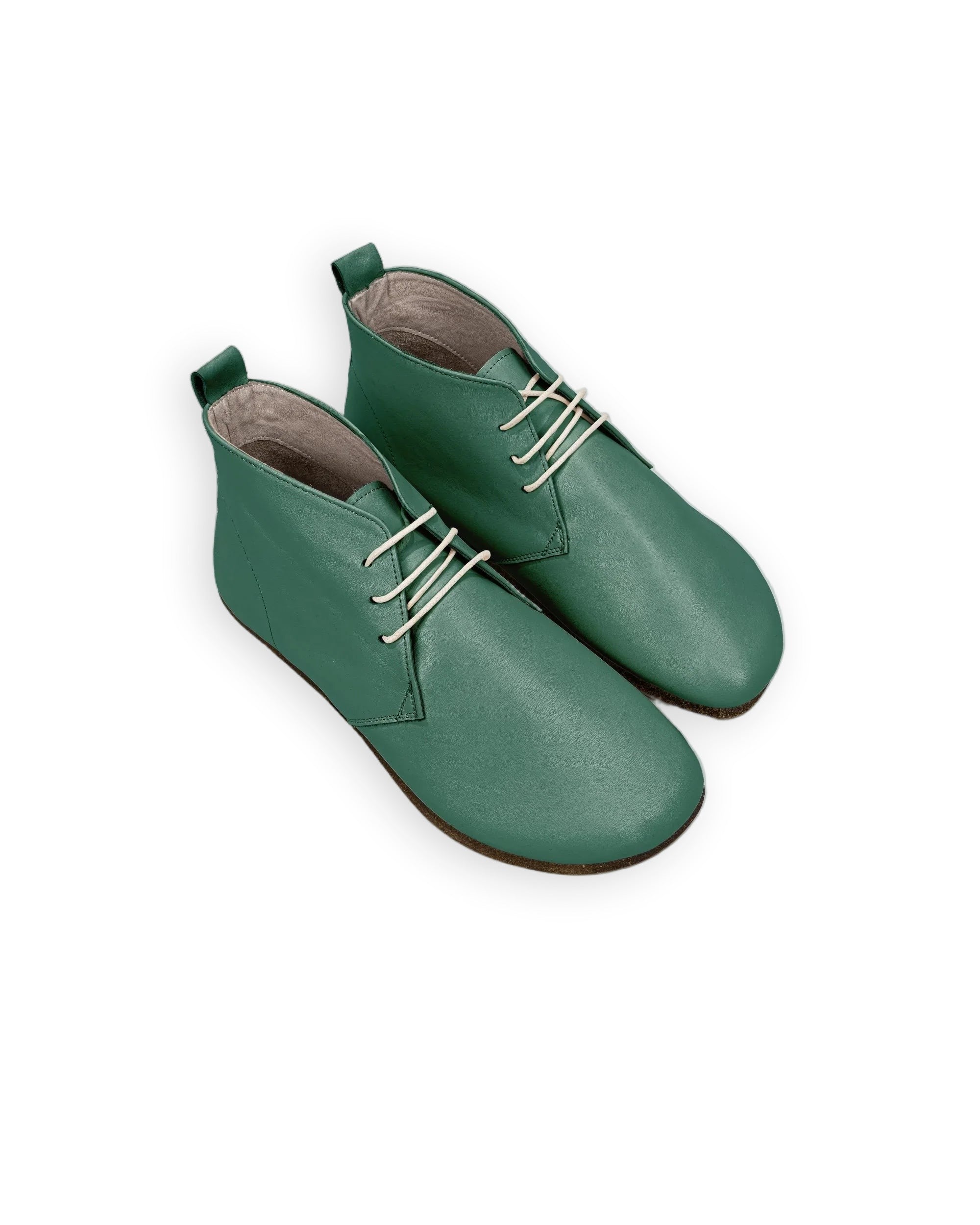 Men's Green Ankle Boots - Handcrafted Calf Leather Wide Toe Box | Bespoky