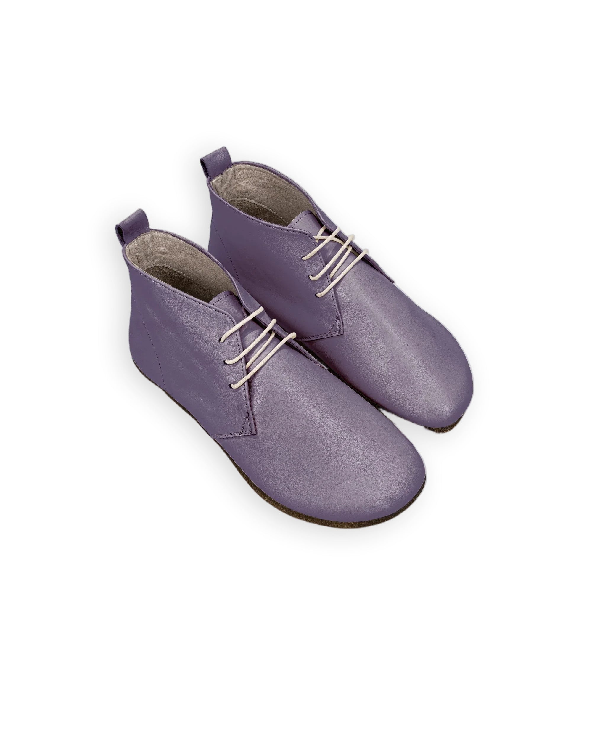 Men's Purple Ankle Boots - Handcrafted Calf Leather Wide Toe Box | Bespoky