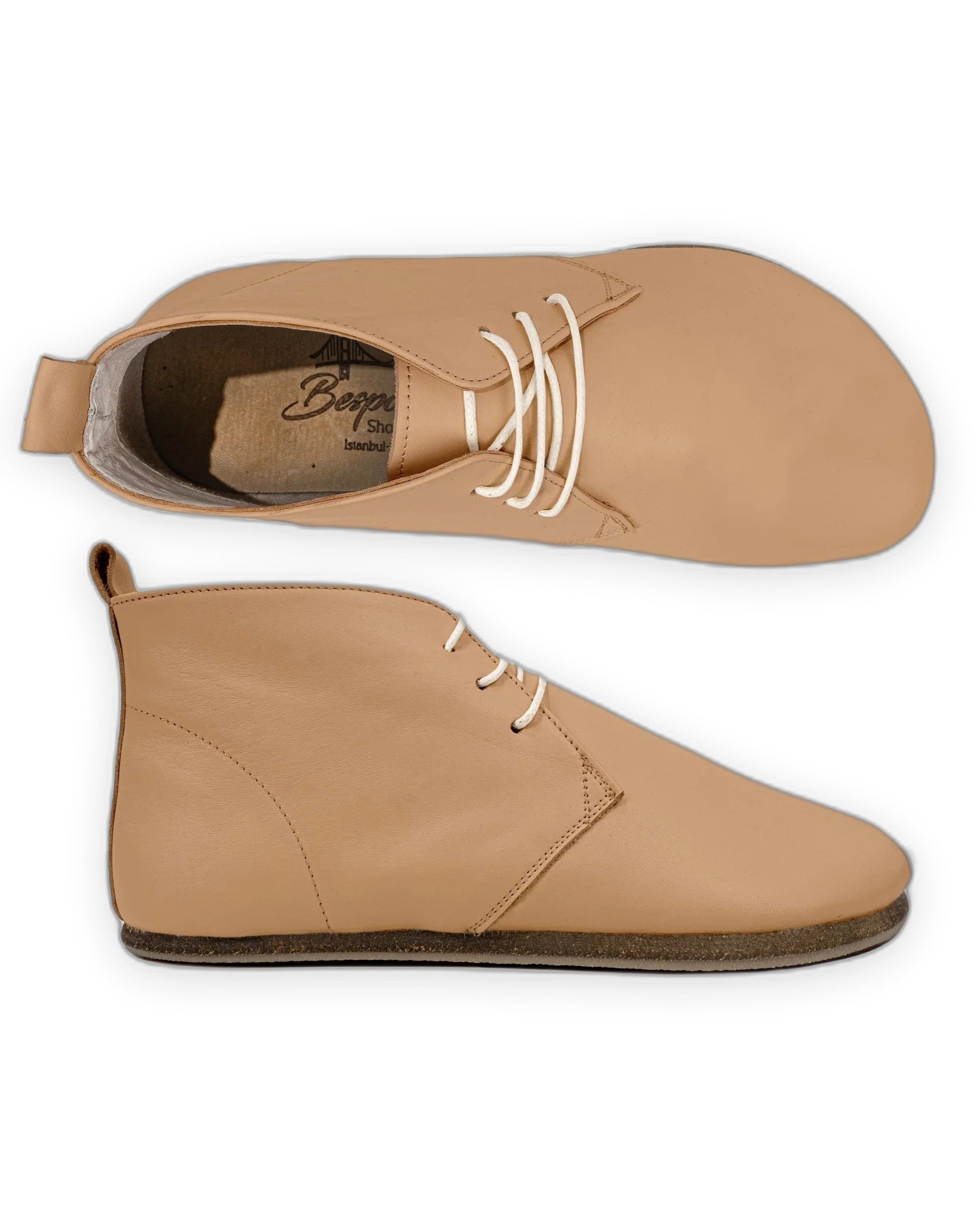 Side view Undyed Ankle Boots - Calf Leather Zero Drop | Bespoky