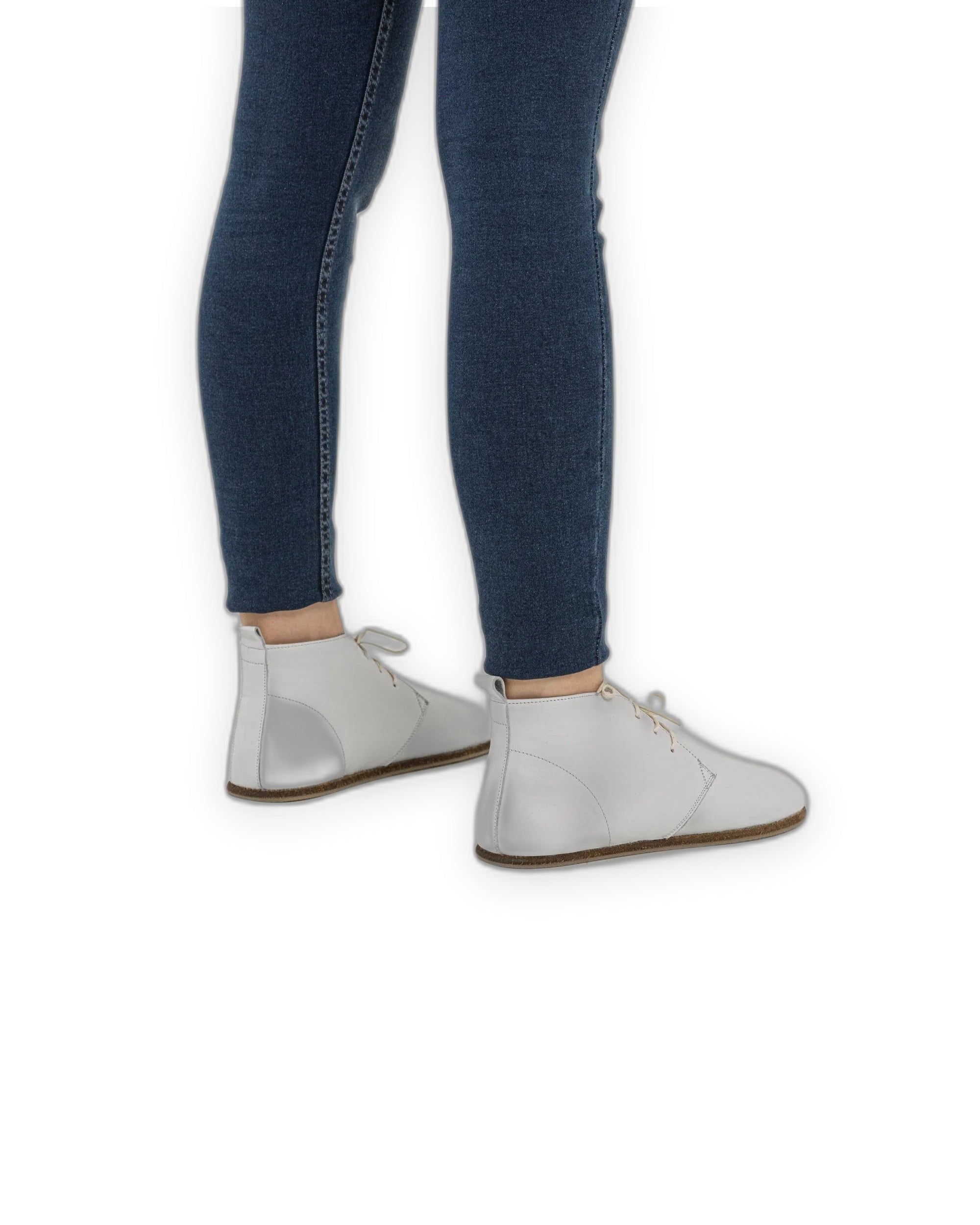 Back view White Ankle Boots - Calf Leather Handcrafted | Bespoky