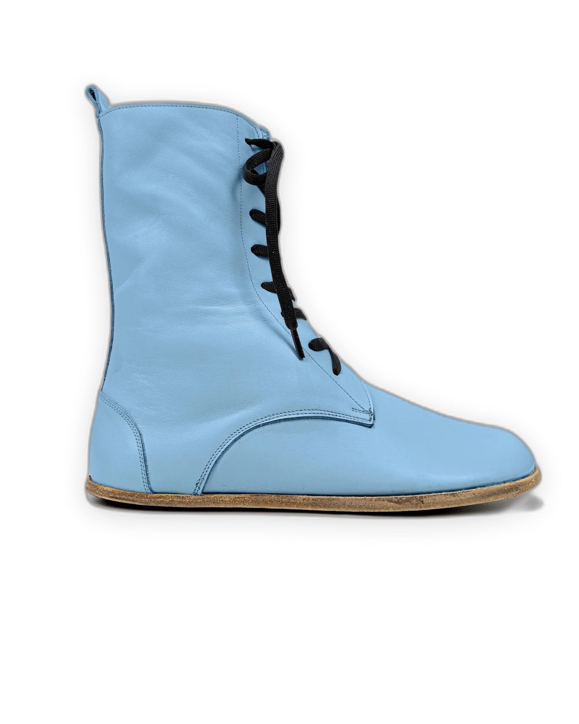 Side view Baby Blue Barefoot Boot - Calf Leather Zero Drop | Bespoky