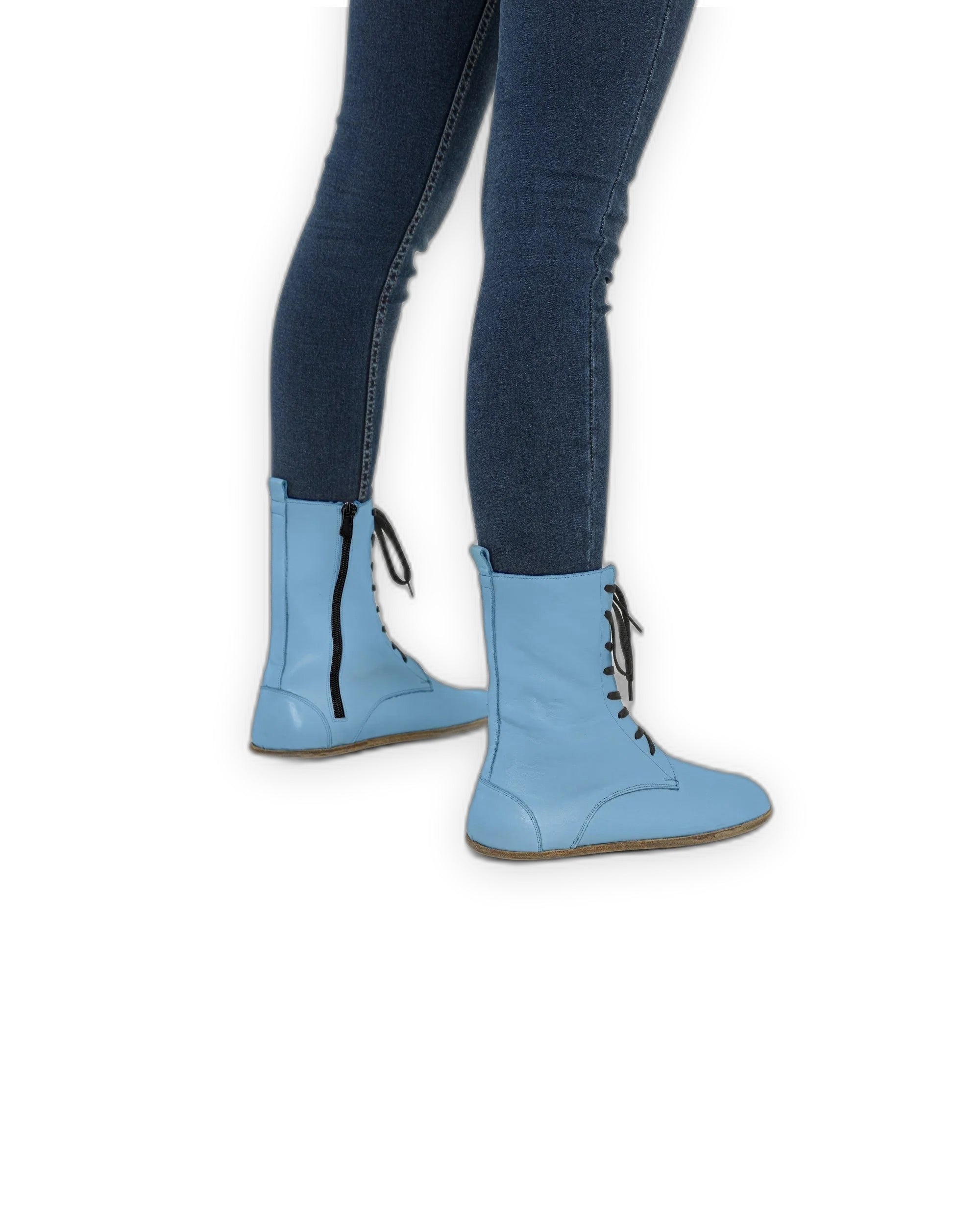 Detail Baby Blue Barefoot Boot - Handcrafted Calf Leather Turkey | Bespoky