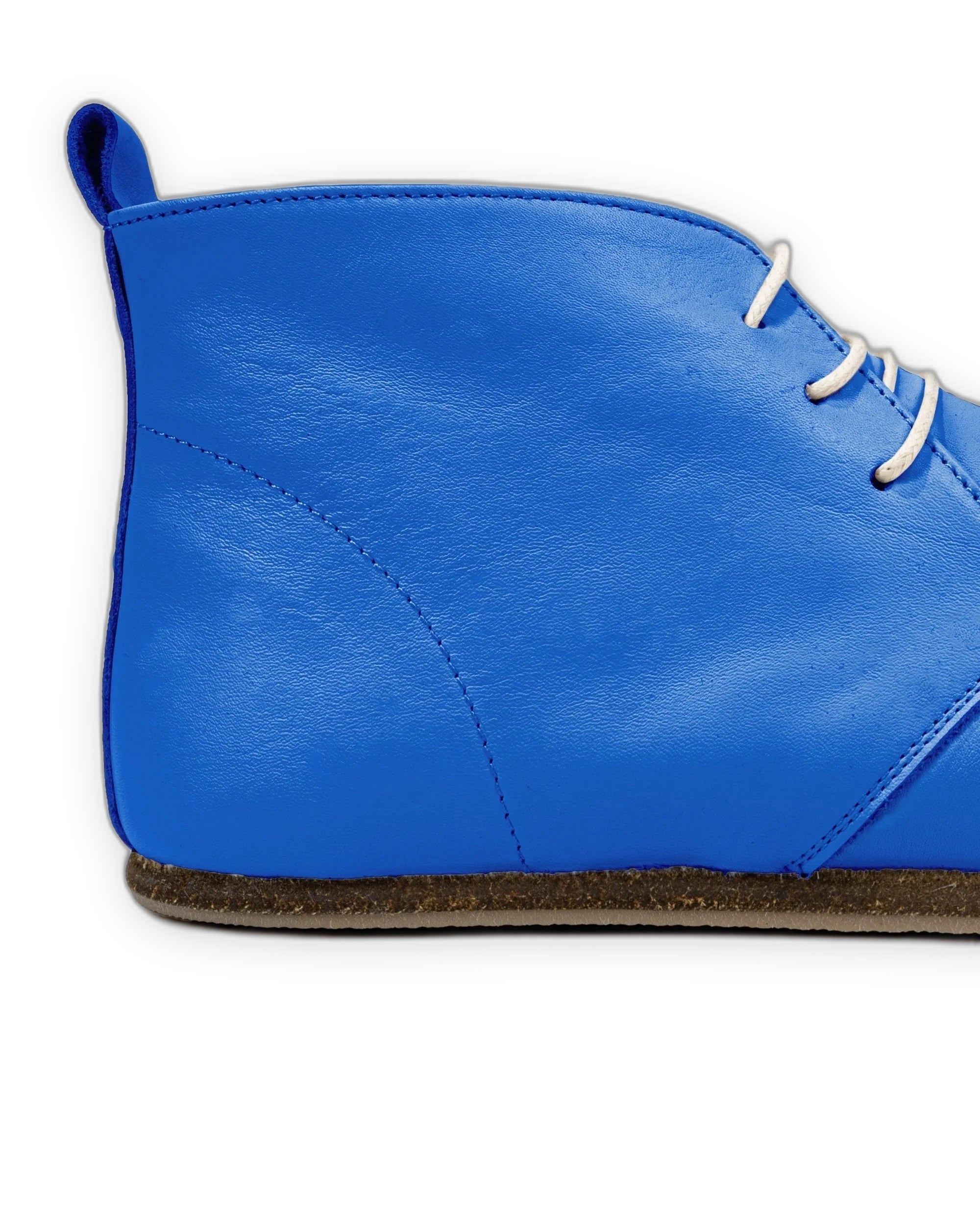 Side view Blue Ankle Boots - Calf Leather Zero Drop | Bespoky