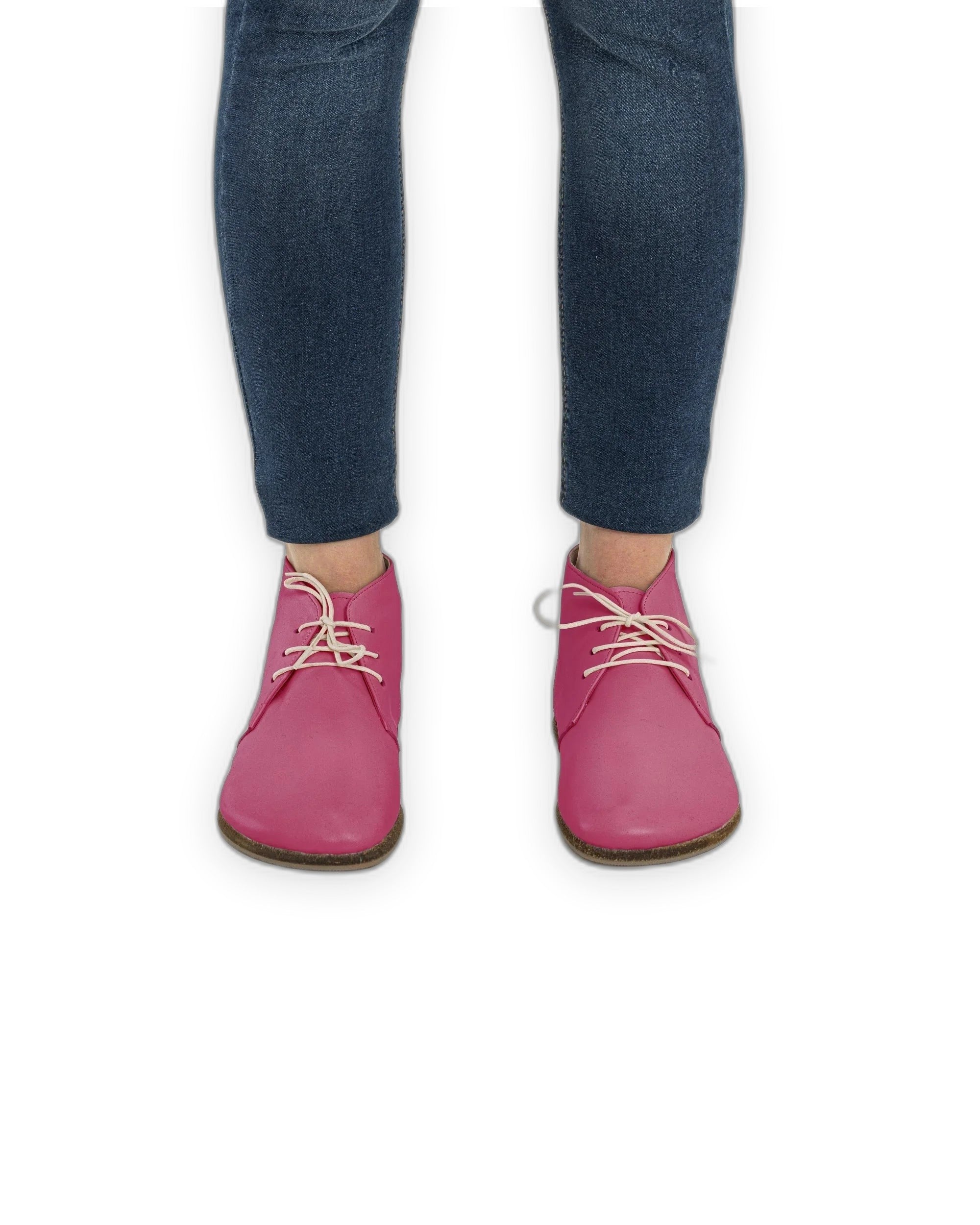 Pair Fuchsia Ankle Boots - Barefoot Wide Toe Calf Leather | Bespoky