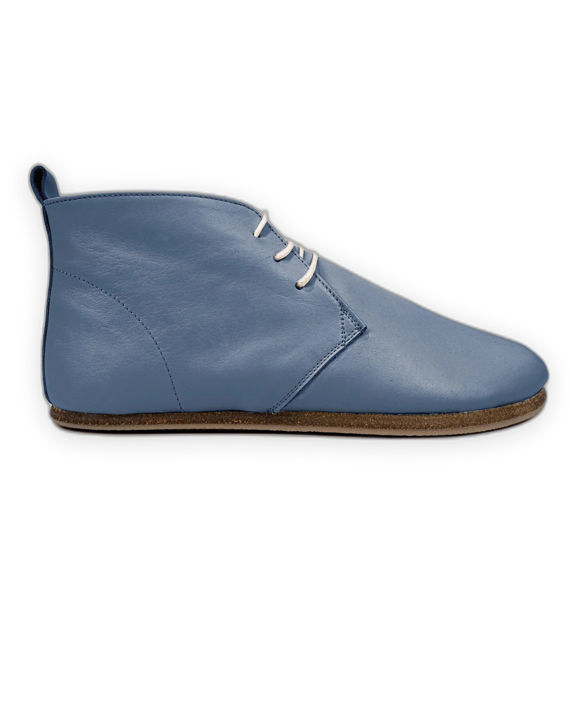 Sole detail Jean Blue Ankle Boots - Zero Drop Calf Leather | Bespoky