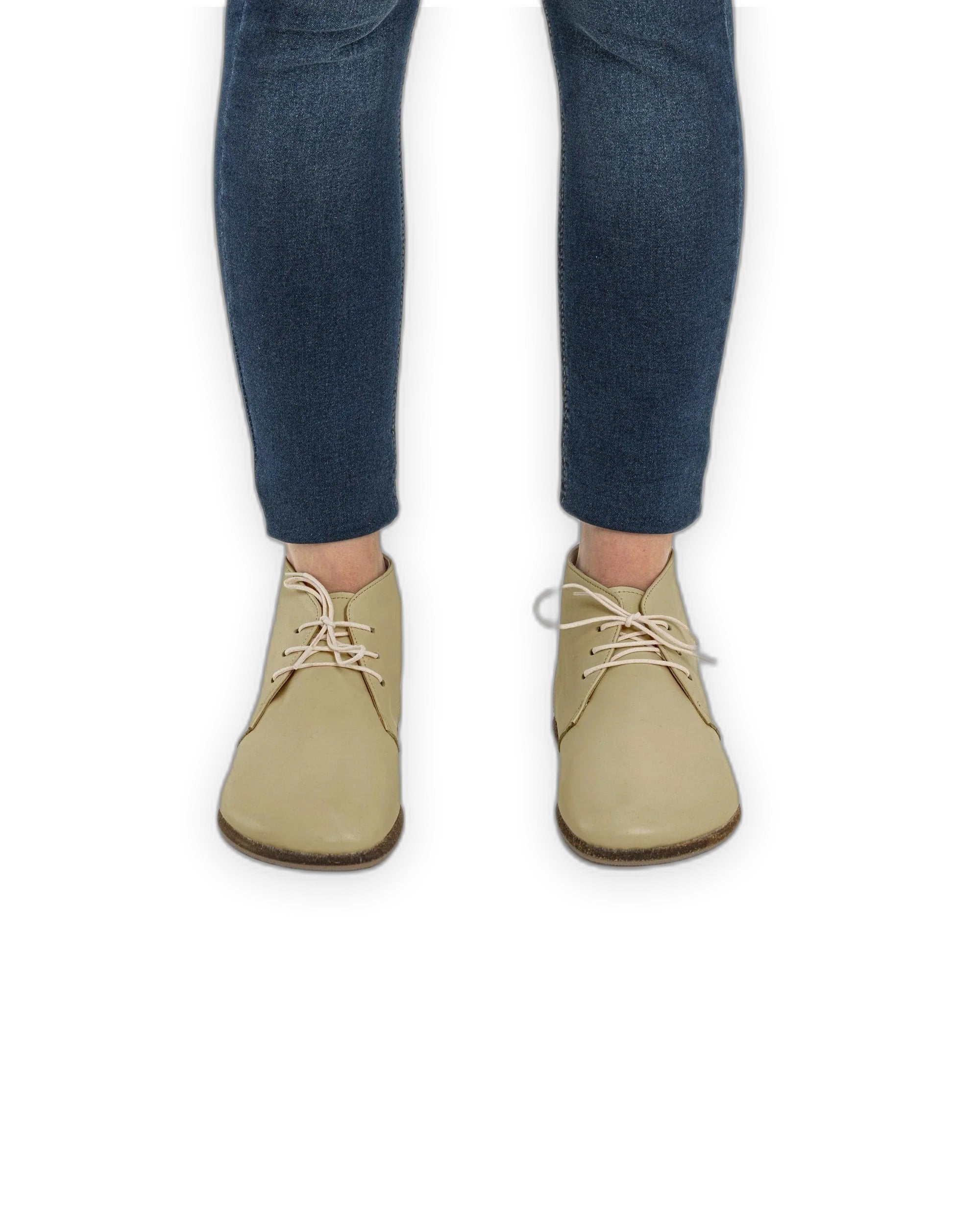 Pair Yellow Ankle Boots - Barefoot Wide Toe Calf Leather | Bespoky