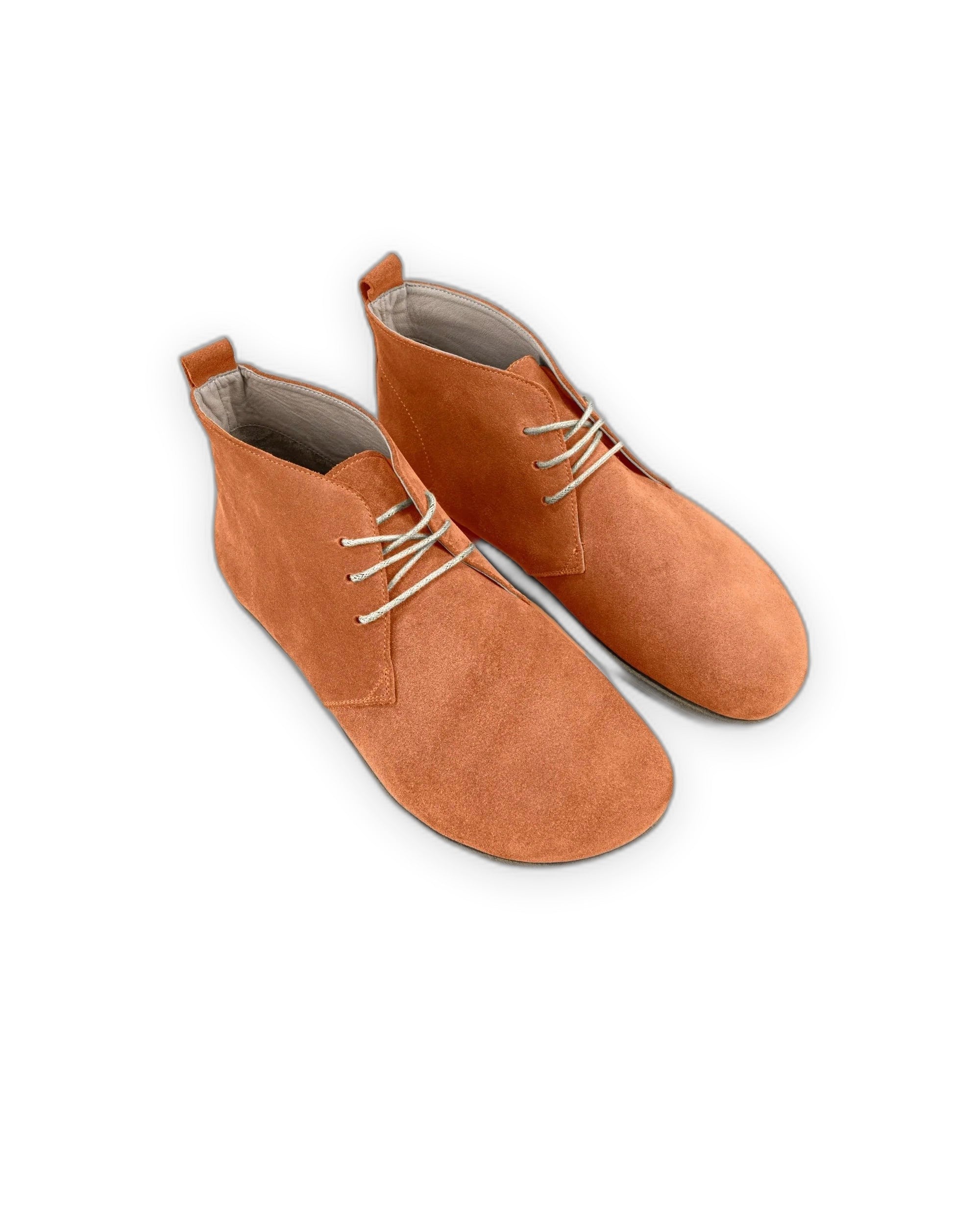 Women's Orange Suede Ankle Boots - Handcrafted Calf Leather Wide Toe Box | Bespoky