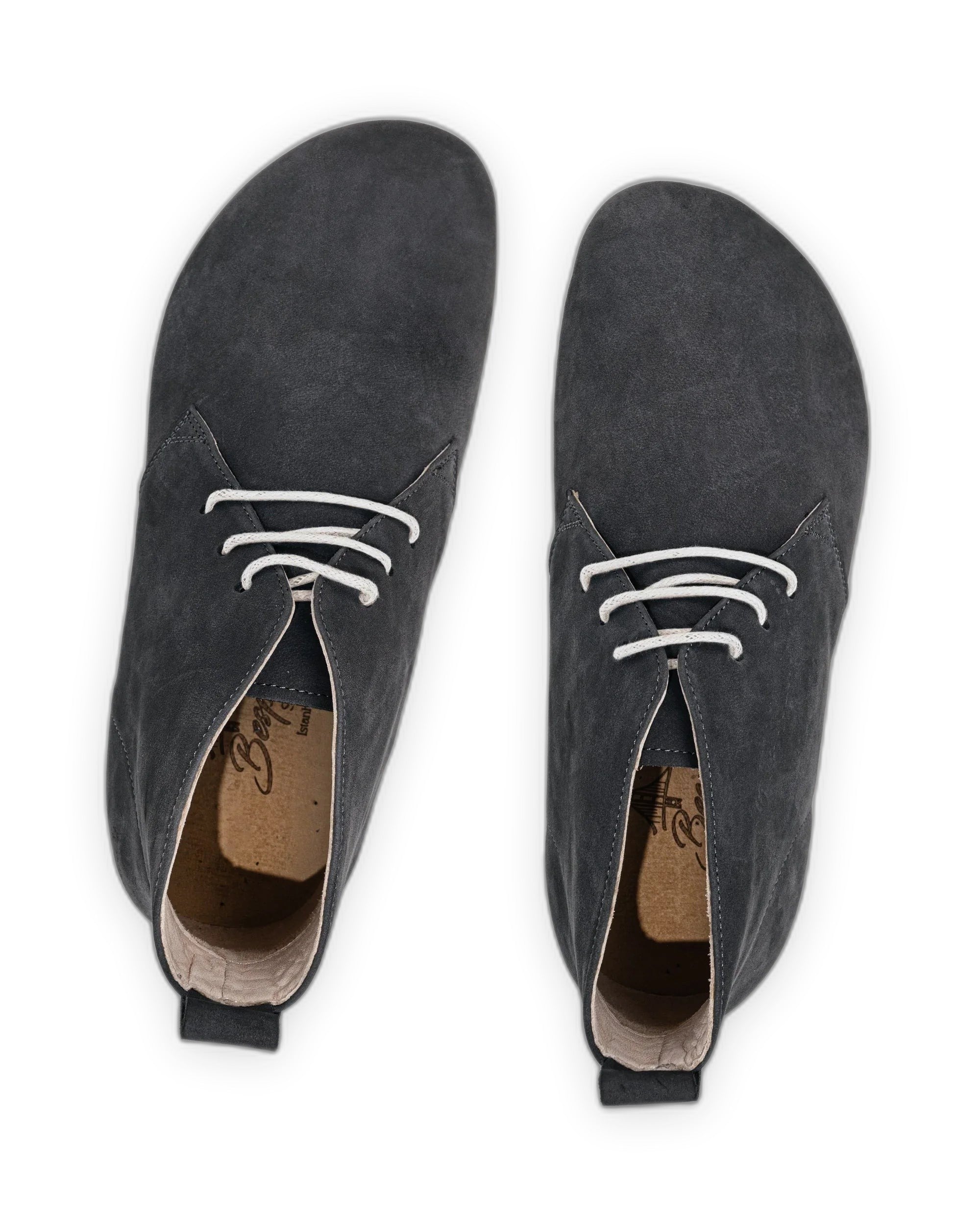 Side view Smoked Nubuck Ankle Boots - Calf Leather Zero Drop | Bespoky
