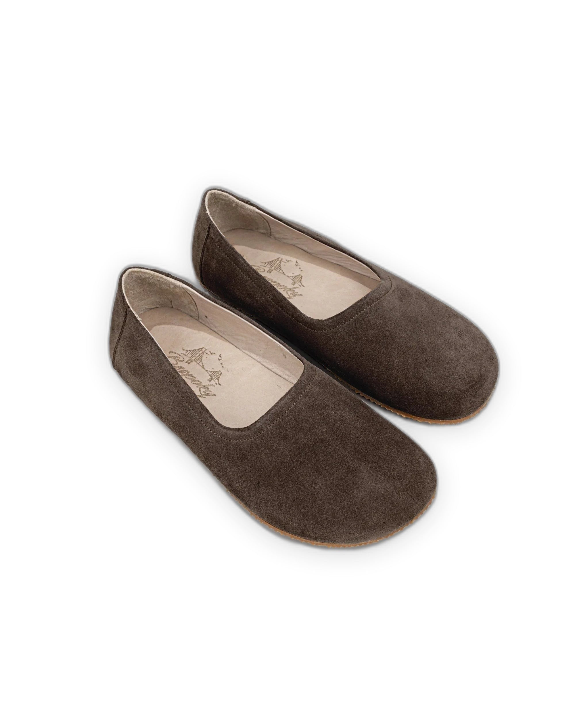 Women's Brown Ballet Flats - Handcrafted Calf Leather Wide Toe Box | Bespoky