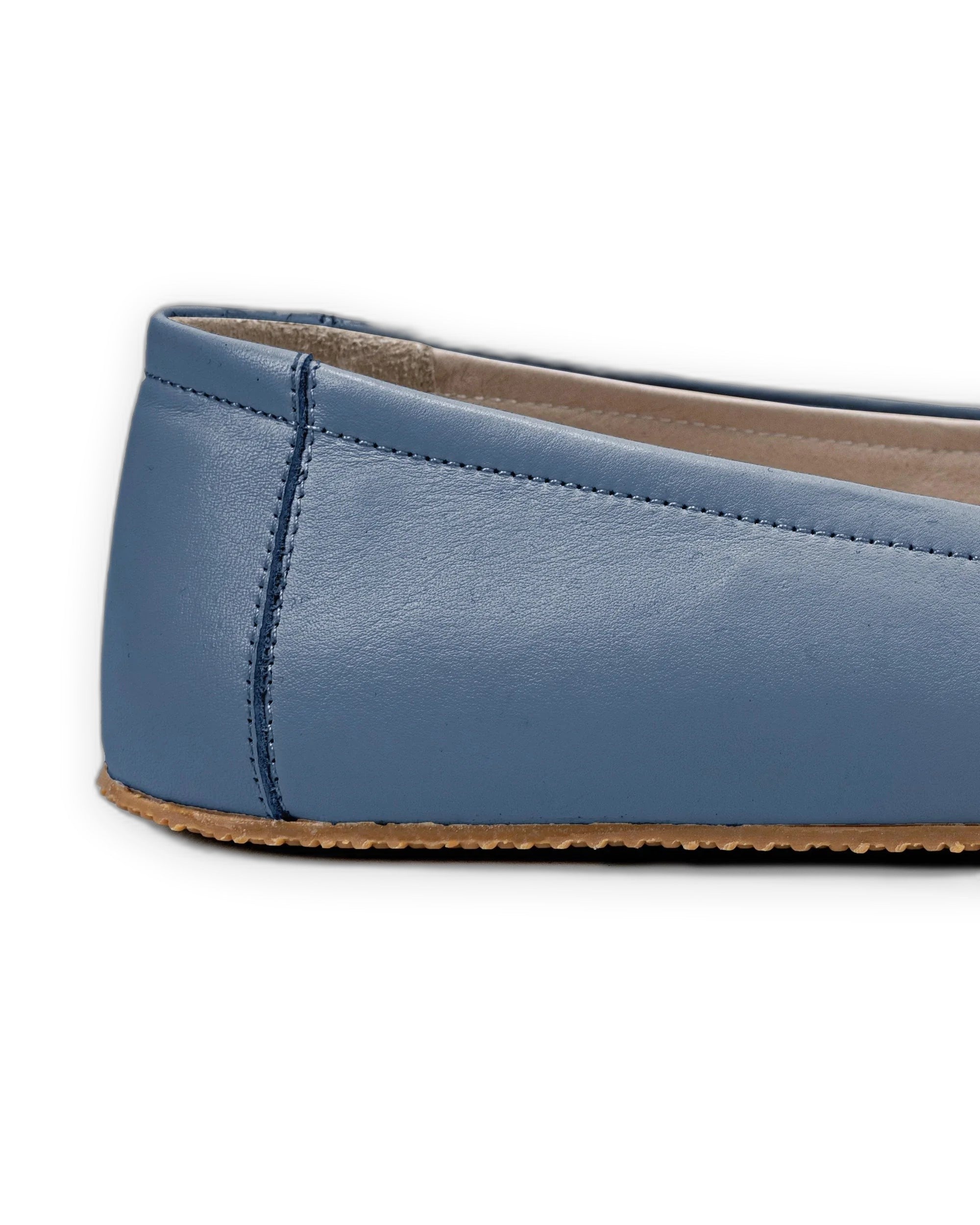 Top view Jean Blue Ballet Flats - Handcrafted Calf Leather | Bespoky