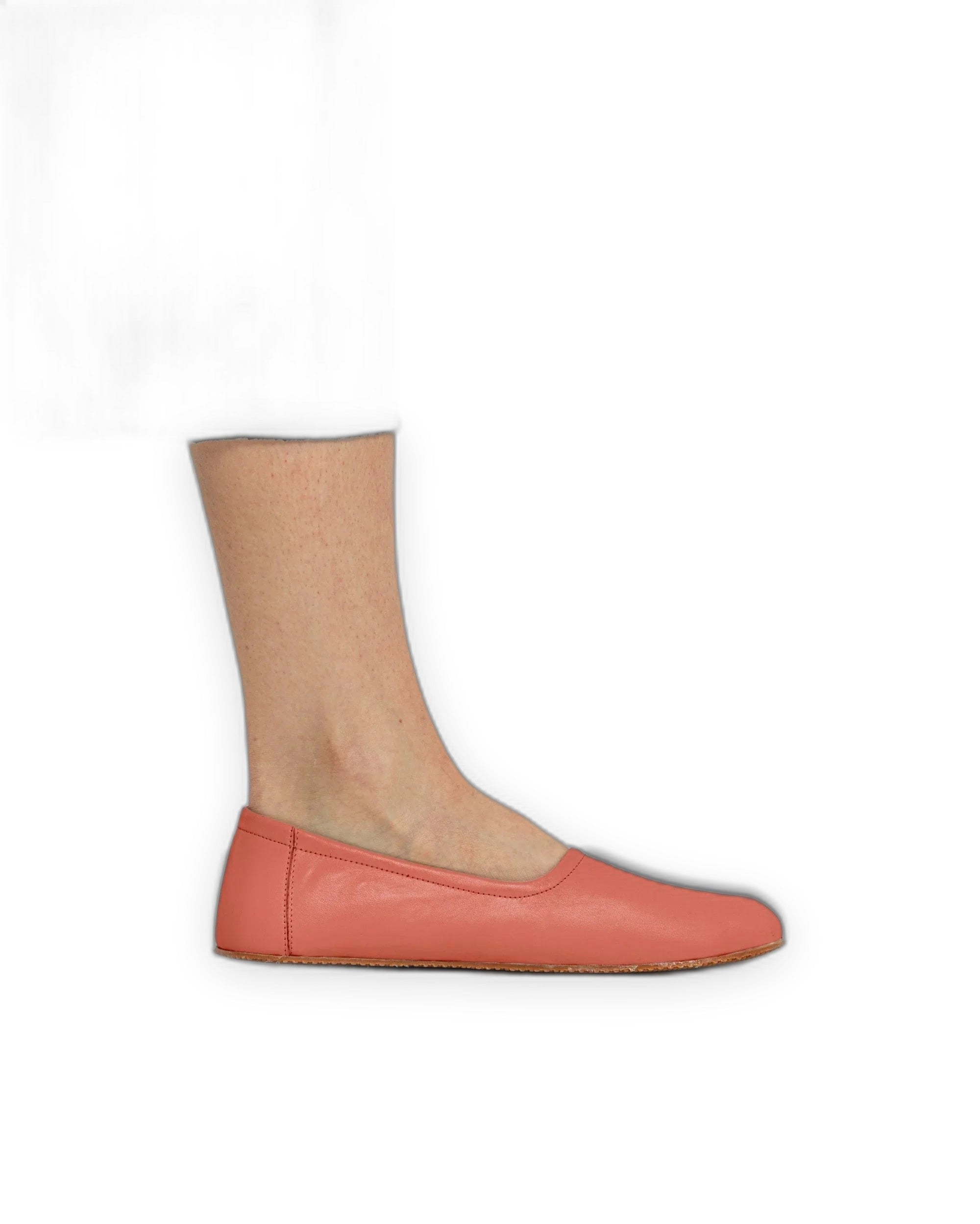 Pair Pomegranate Ballet Flats - Barefoot Wide Toe Calf Leather | Bespoky