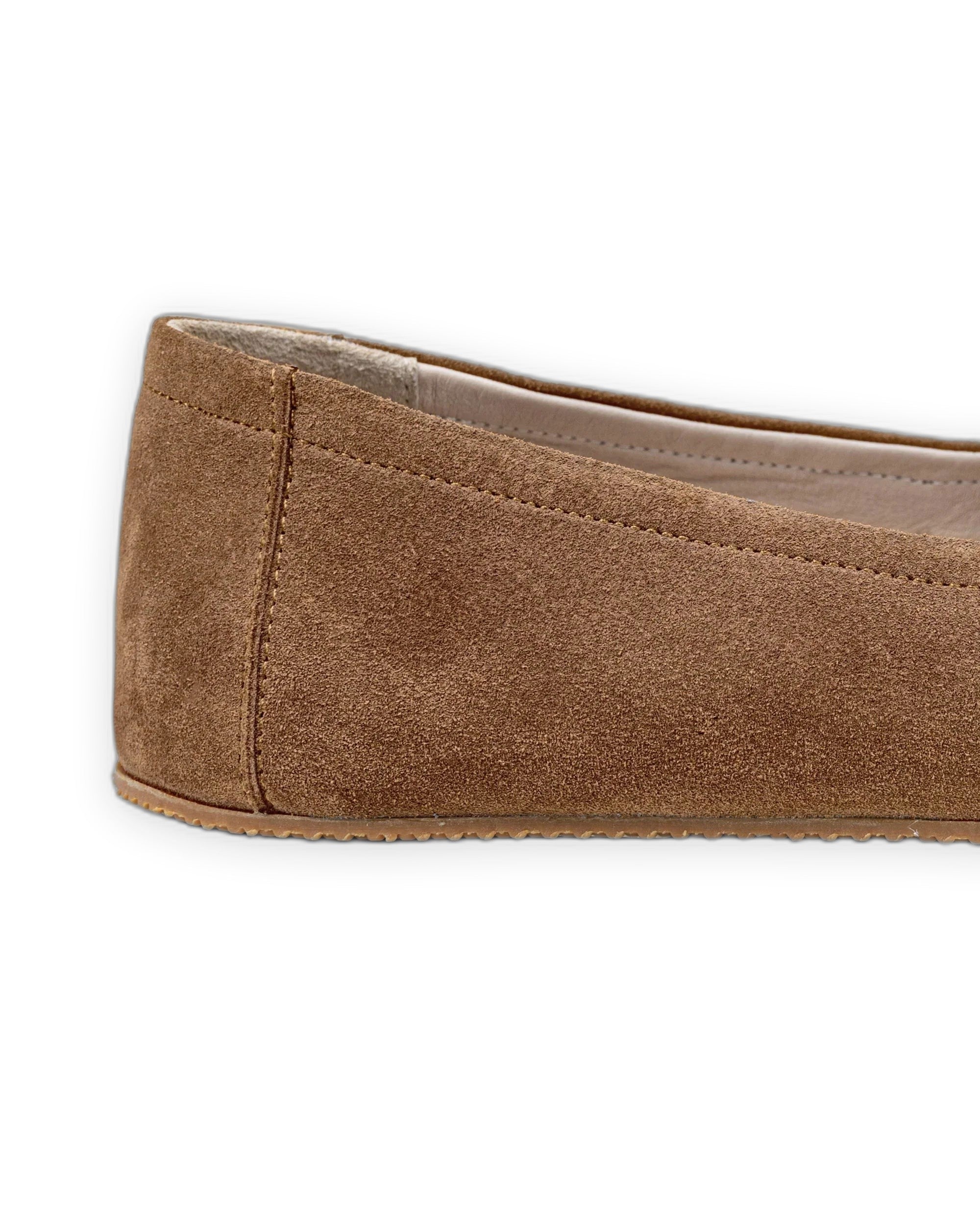 Top view Tan Ballet Flats - Handcrafted Calf Leather | Bespoky