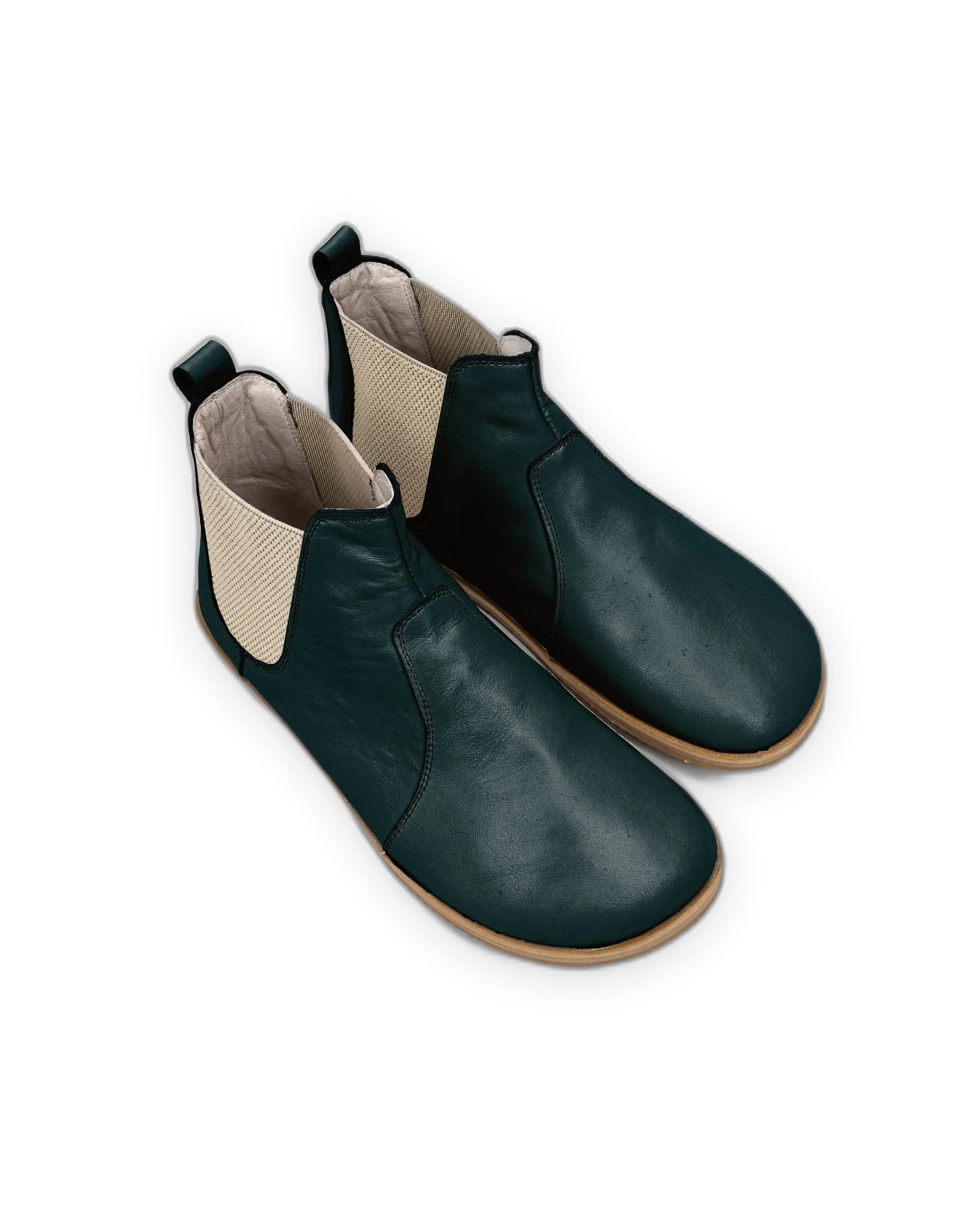 Men's Dark Green Chelsea Boots - Handcrafted Calf Leather Wide Toe Box | Bespoky
