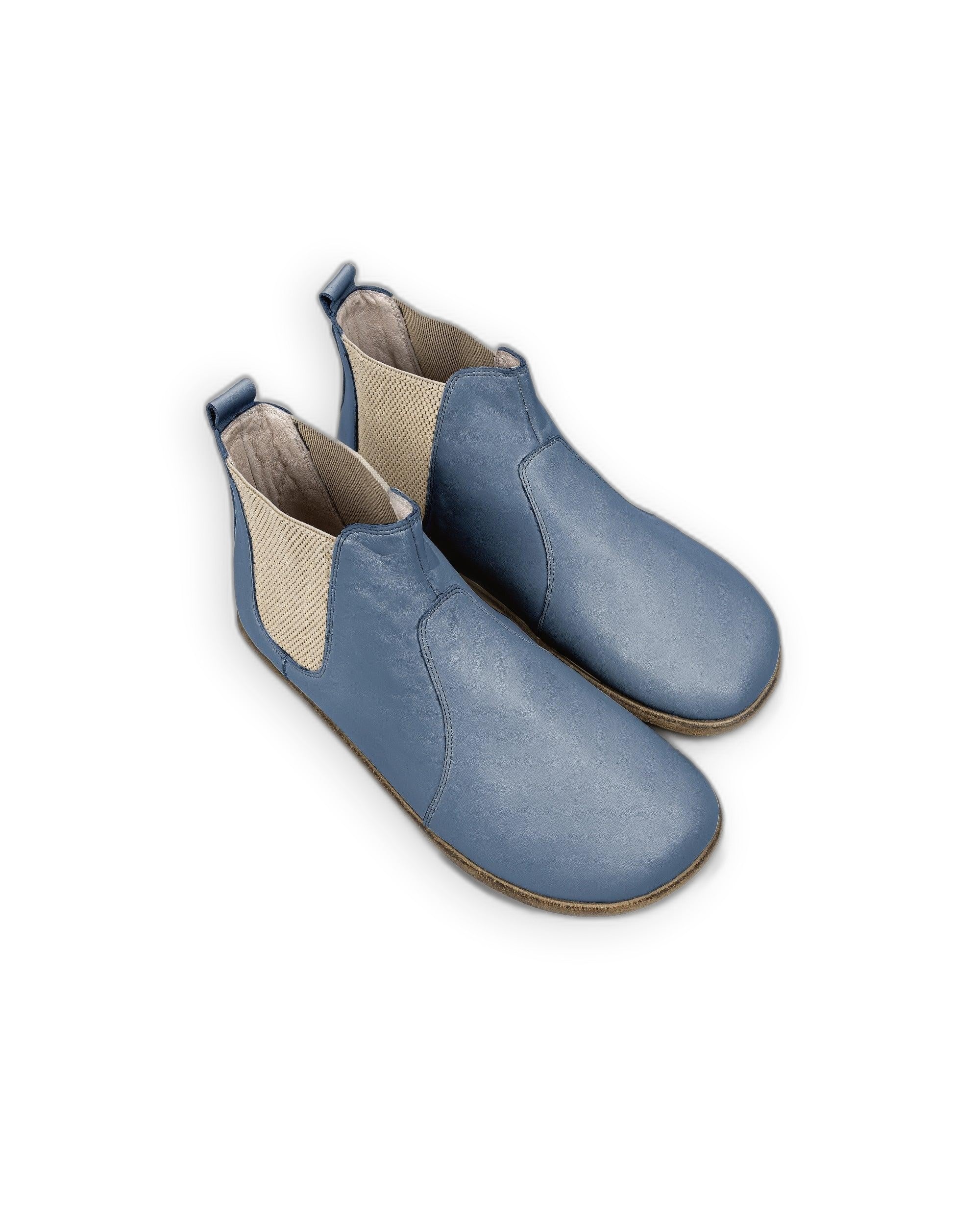 Men's Jean Blue Chelsea Boots - Handcrafted Calf Leather Wide Toe Box | Bespoky