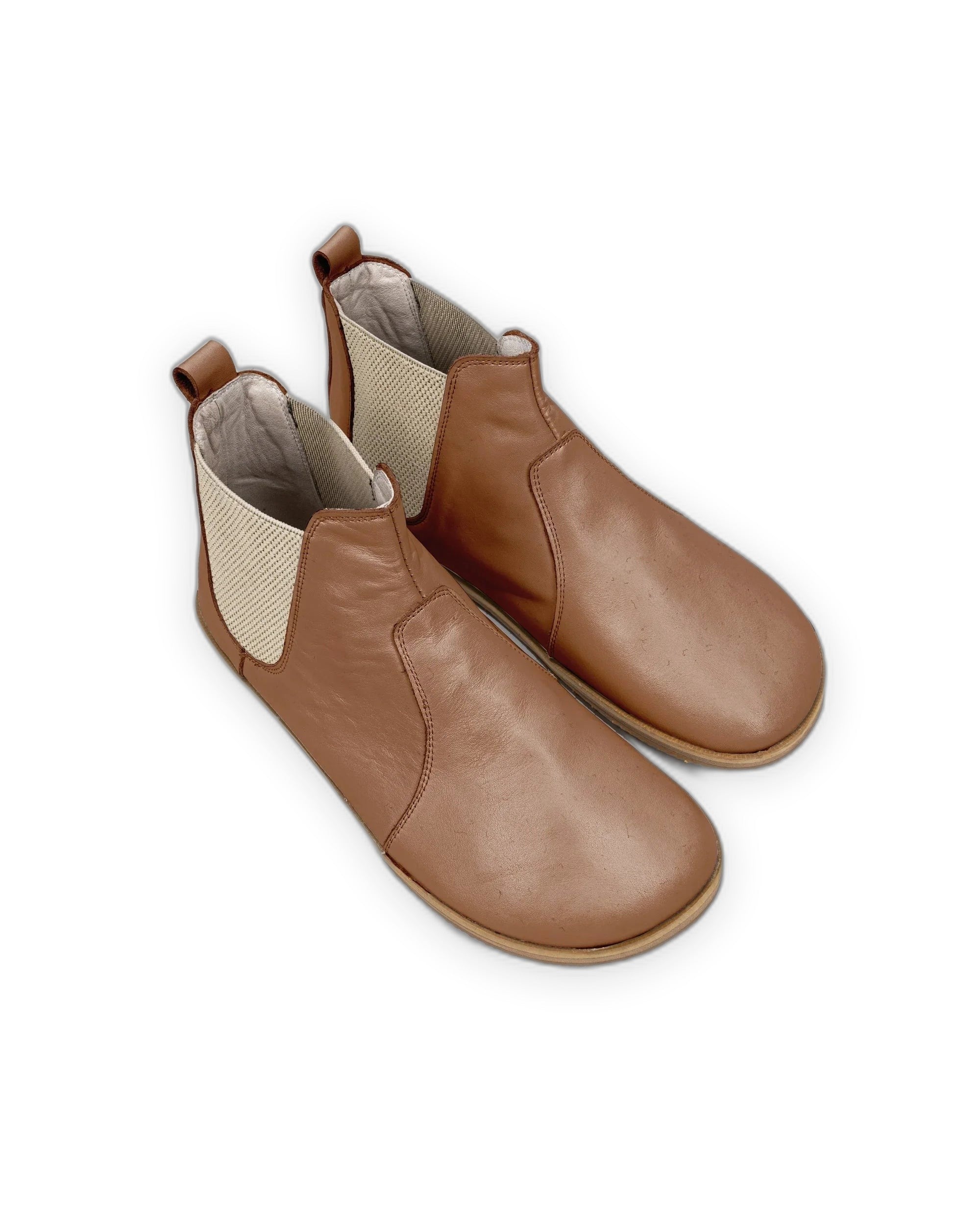 Men's Tan Chelsea Boots - Handcrafted Calf Leather Wide Toe Box | Bespoky