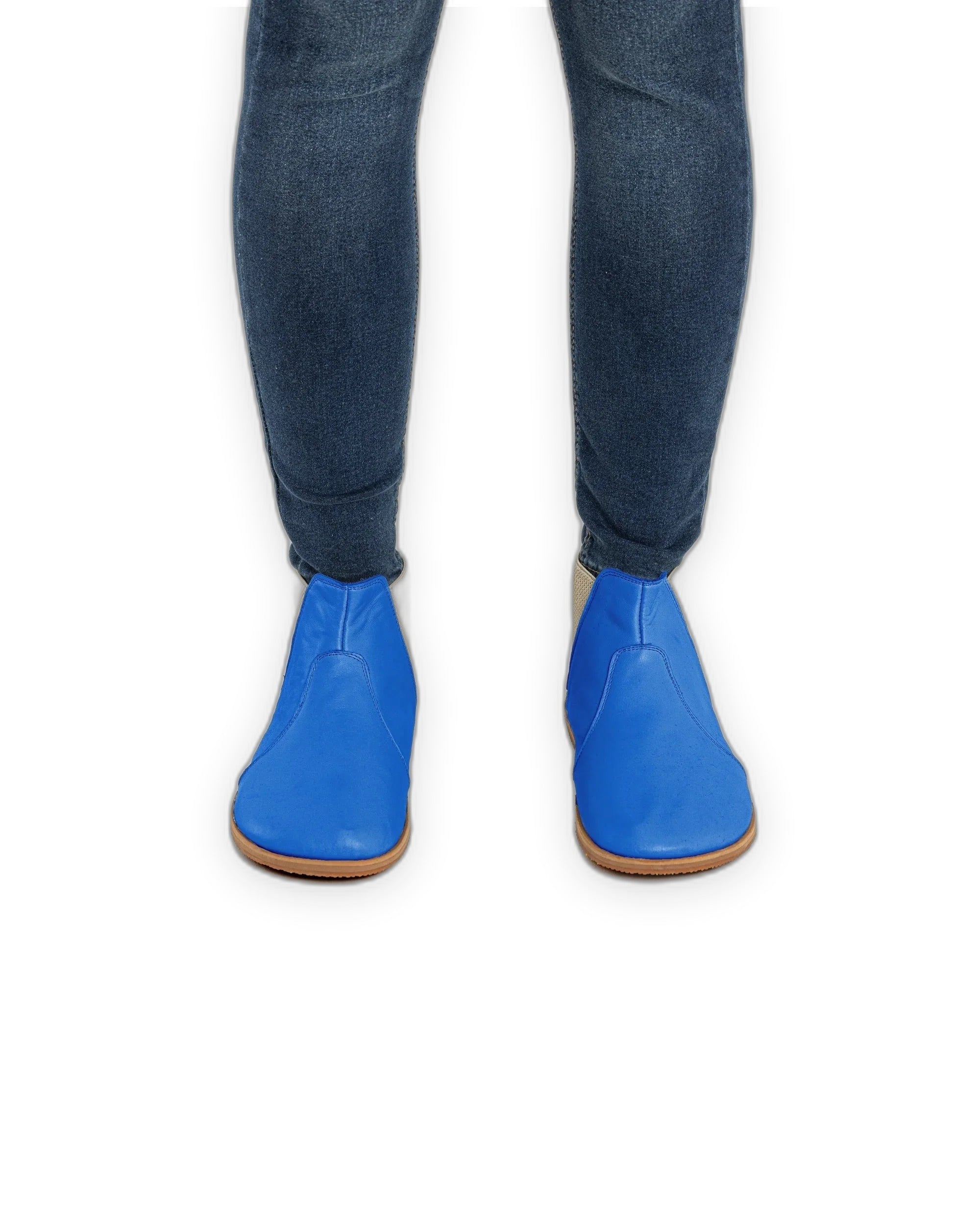 Top view Blue Chelsea Boots - Handcrafted Calf Leather | Bespoky