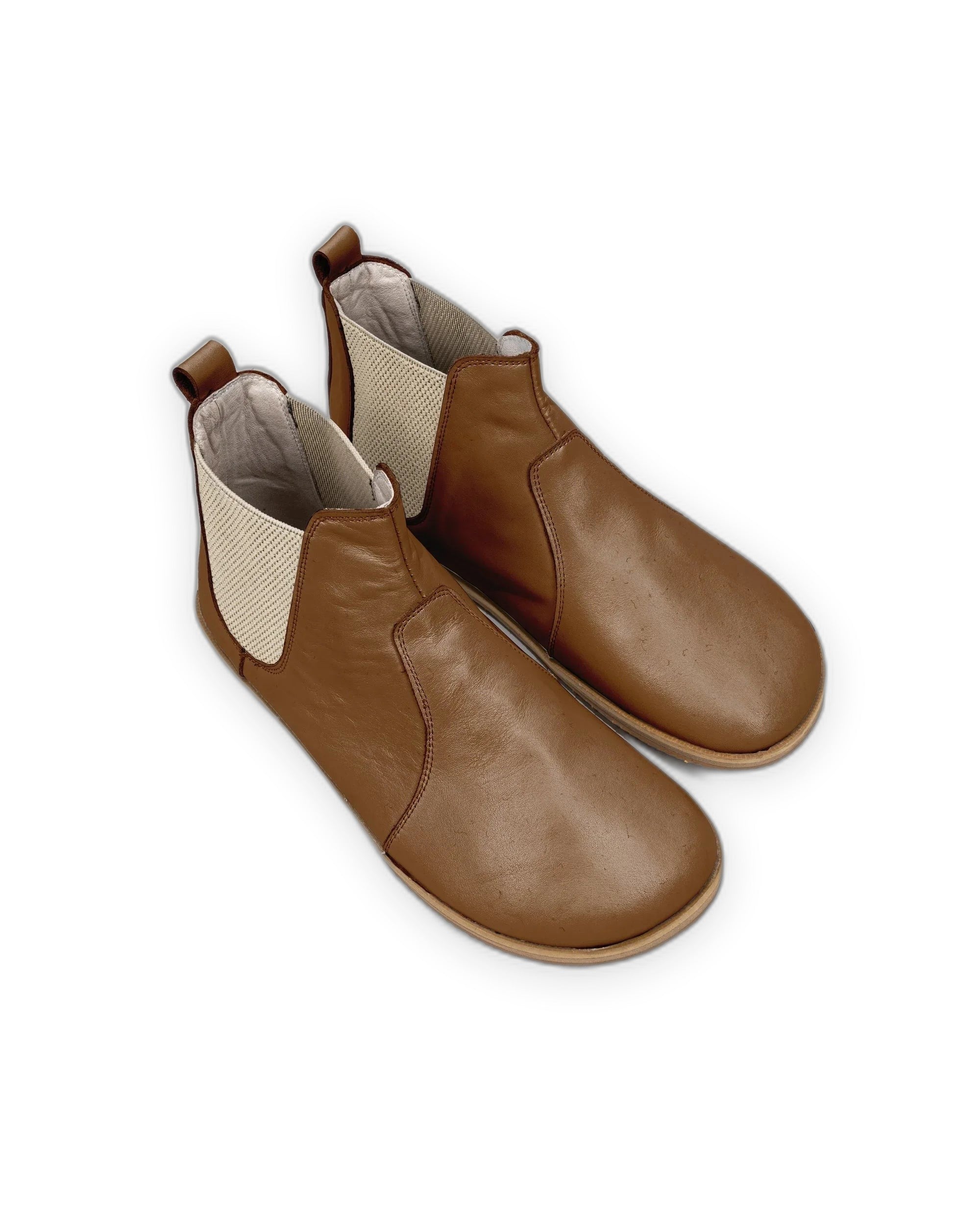 Women's Dark Tan Chelsea Boots - Handcrafted Calf Leather Wide Toe Box | Bespoky