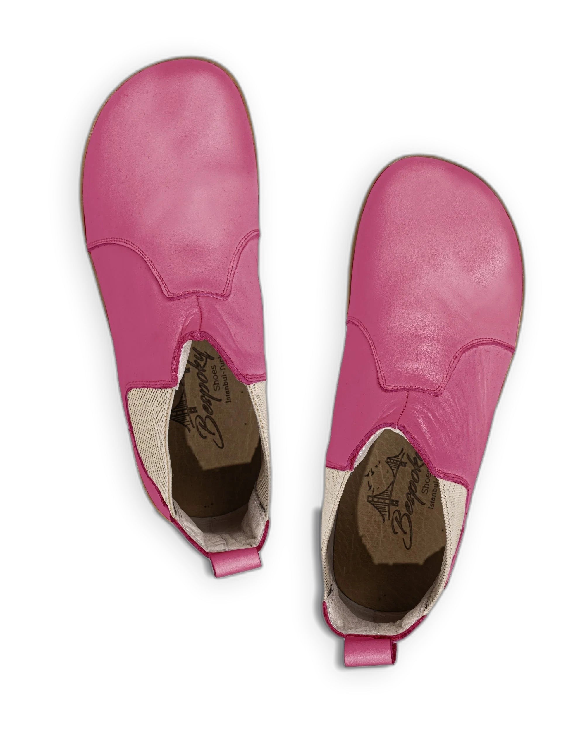 Side view Fuchsia Chelsea Boots - Calf Leather Zero Drop | Bespoky