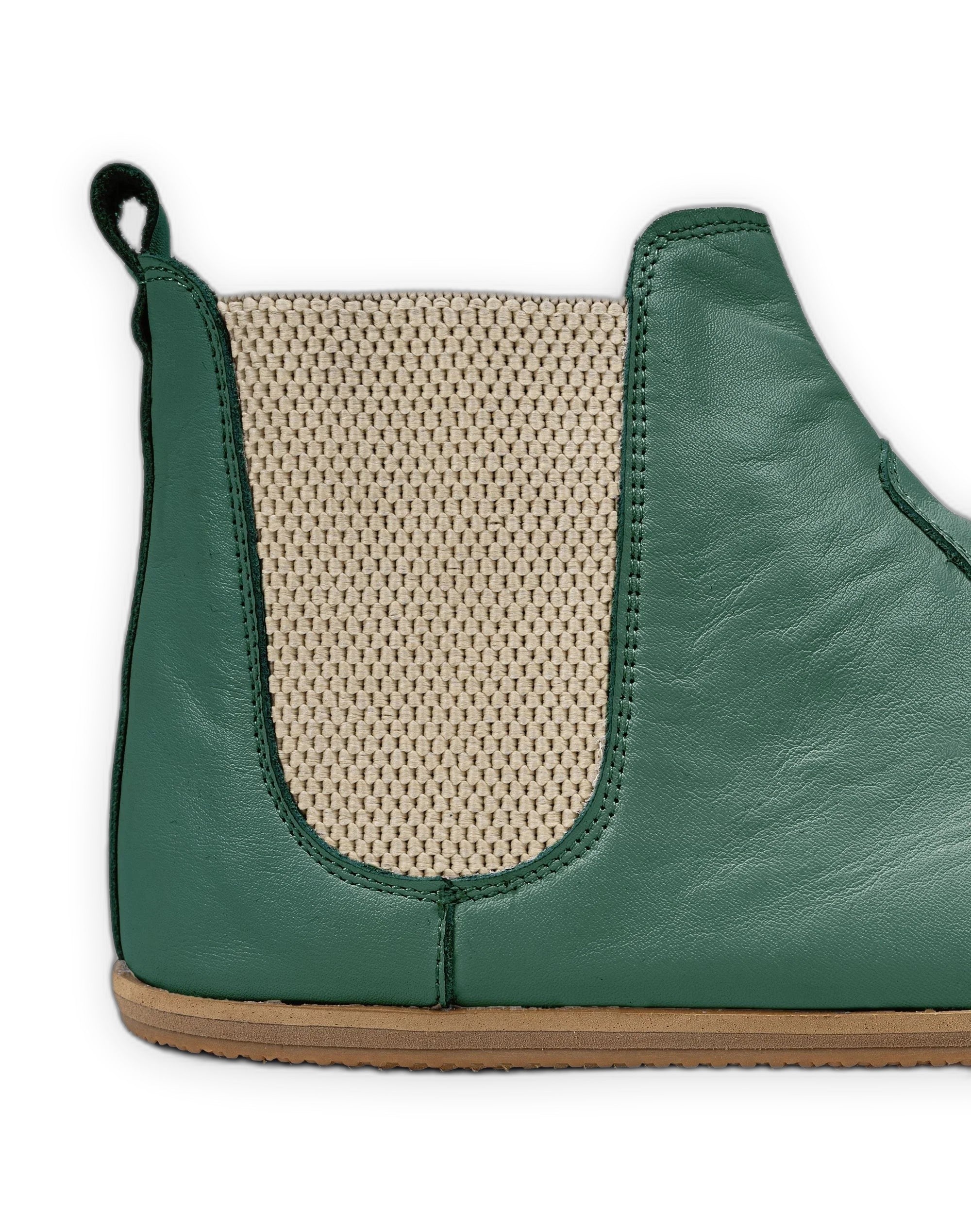 Side view Green Chelsea Boots - Calf Leather Zero Drop | Bespoky