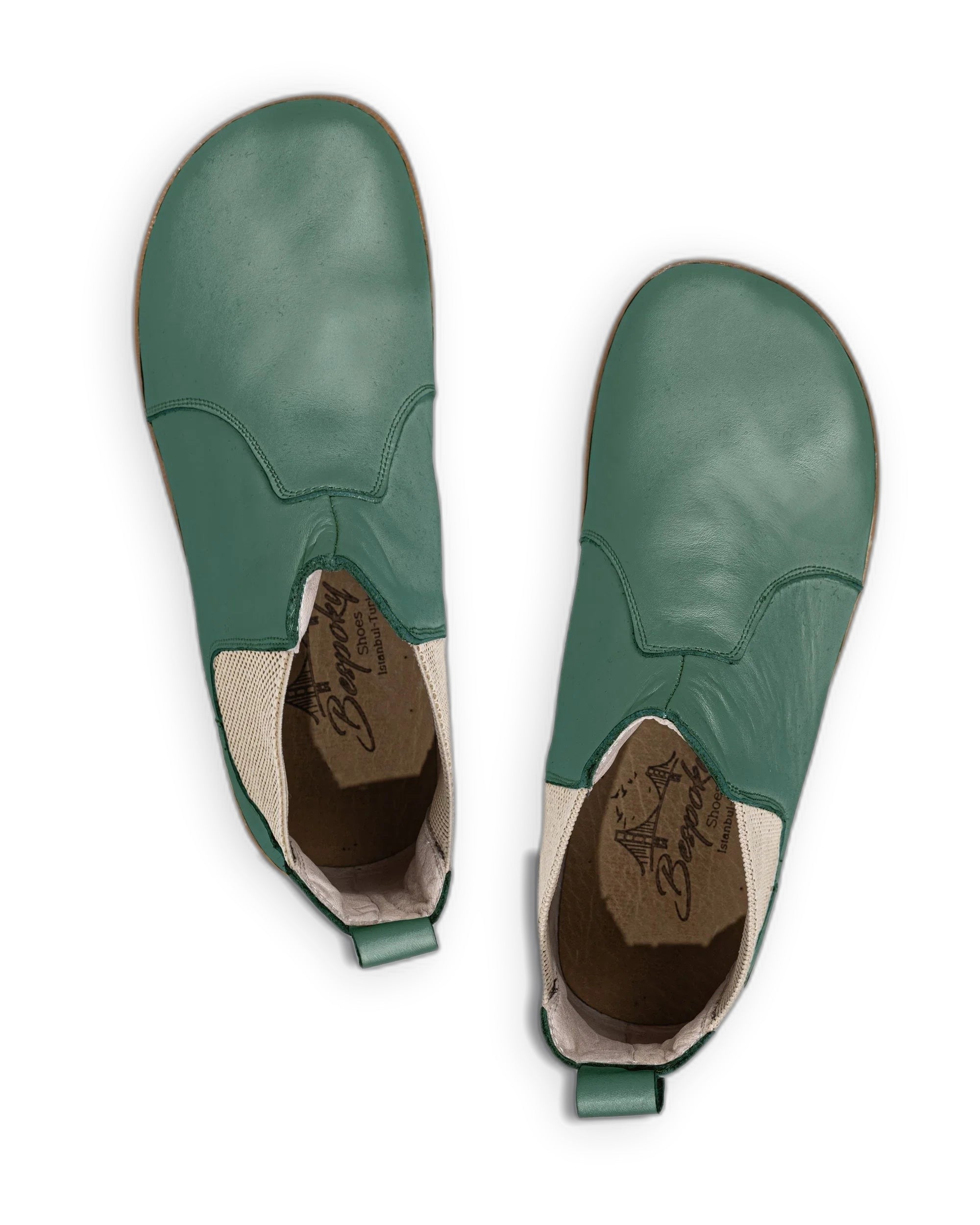 Detail Green Chelsea Boots - Handcrafted Calf Leather Turkey | Bespoky