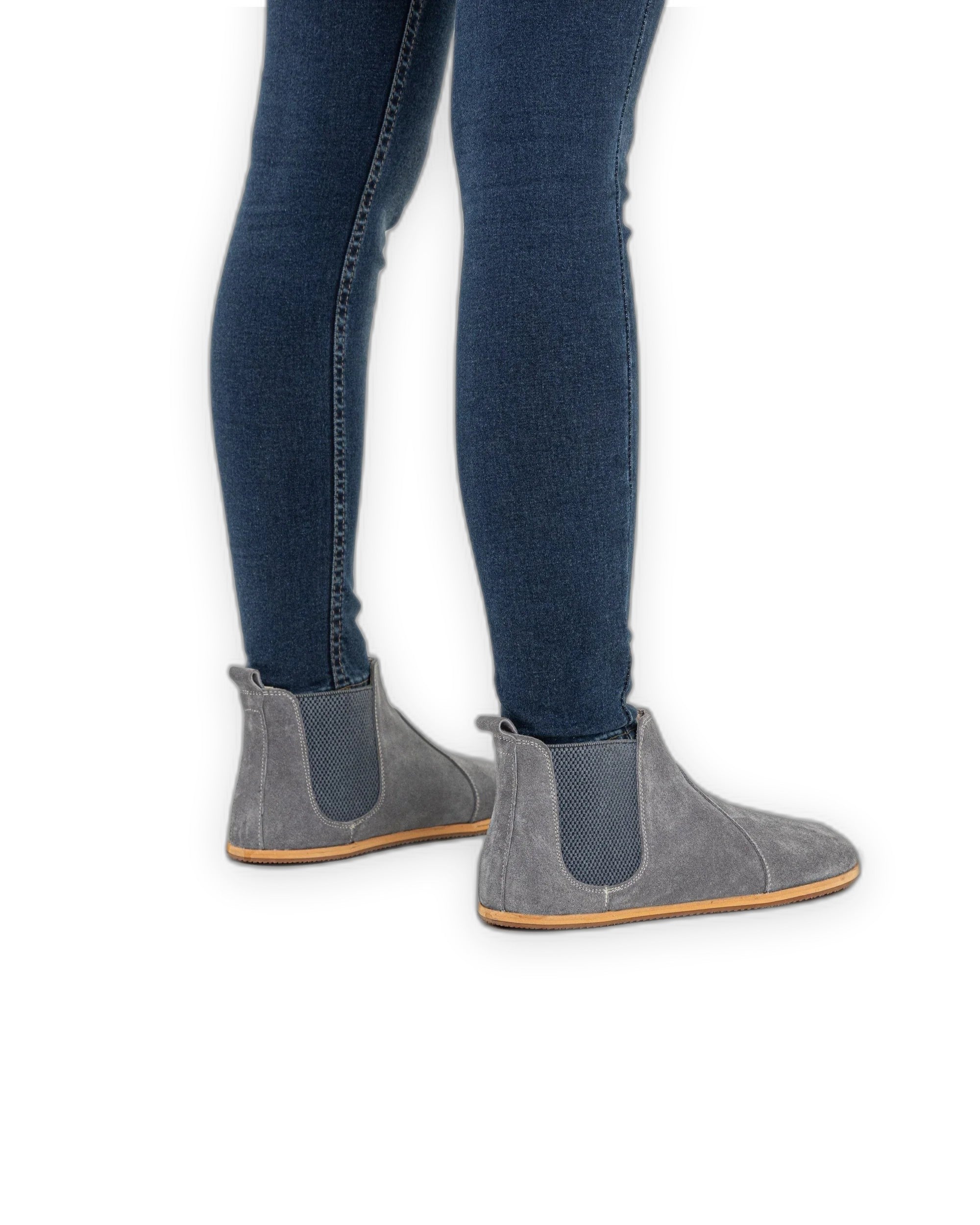 Detail Grey Chelsea Boots - Handcrafted Calf Leather Turkey | Bespoky