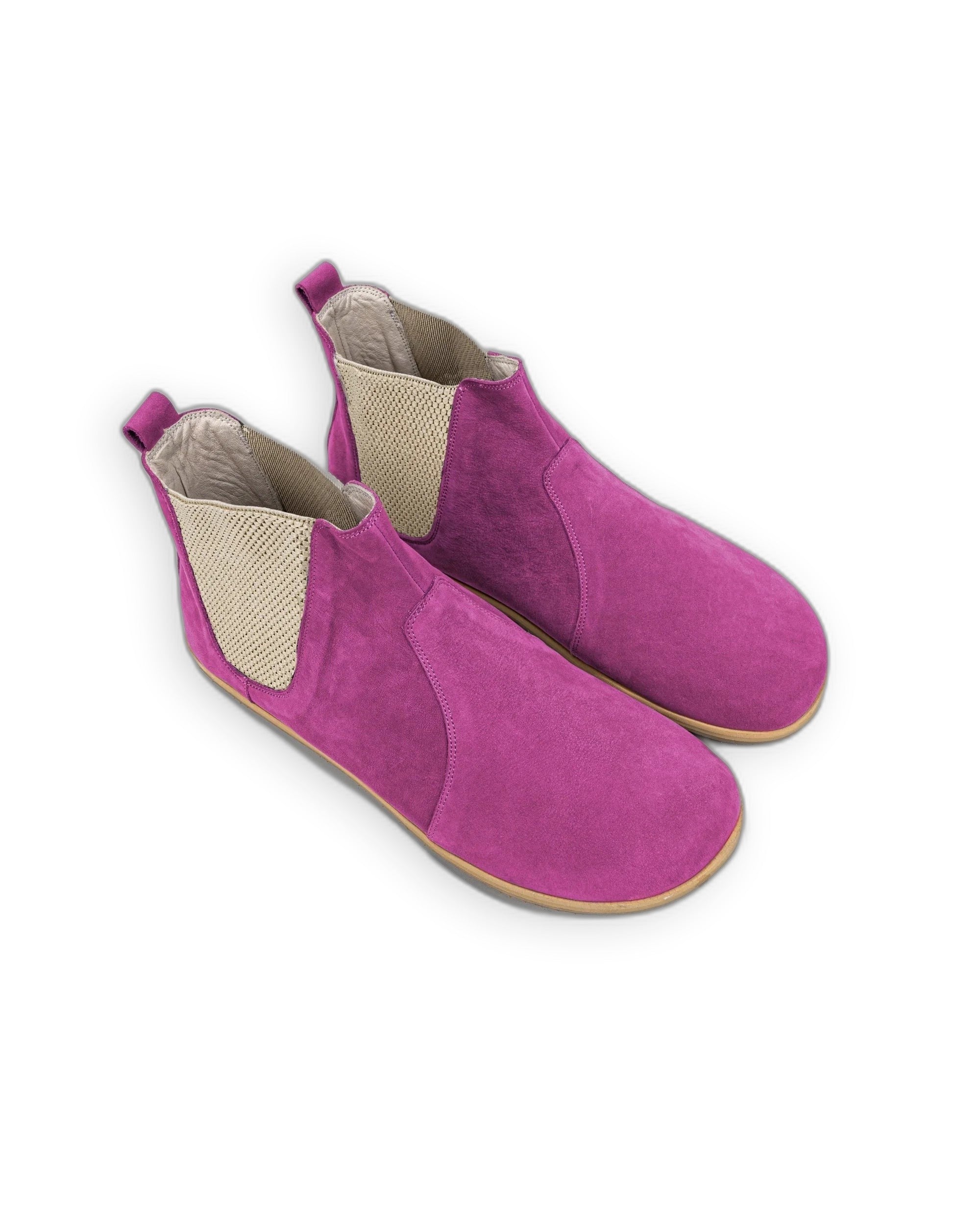 Women's Pink Chelsea Boots - Handcrafted Calf Leather Wide Toe Box | Bespoky