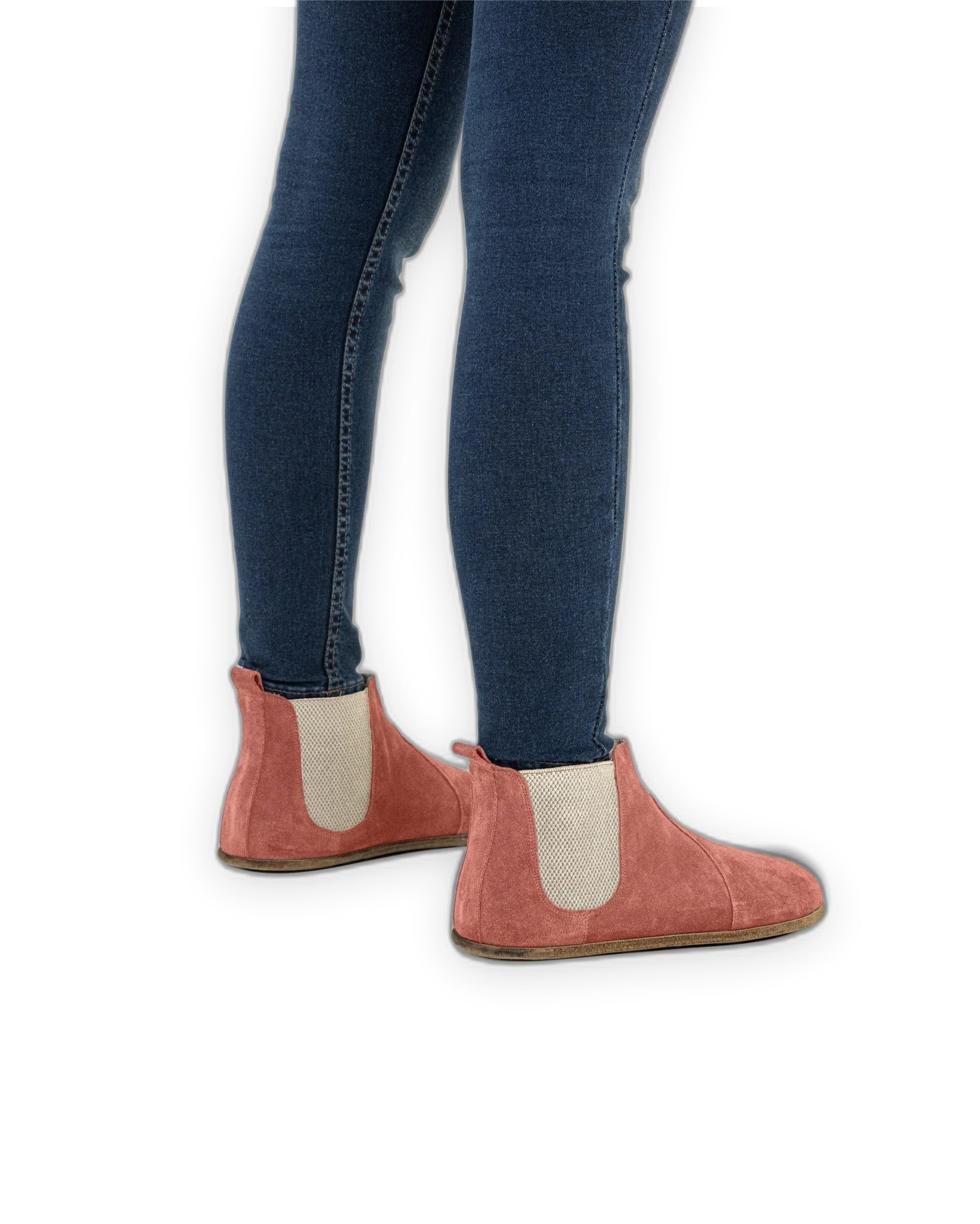 Pair Pink Chelsea Boots - Barefoot Wide Toe Calf Leather | Bespoky